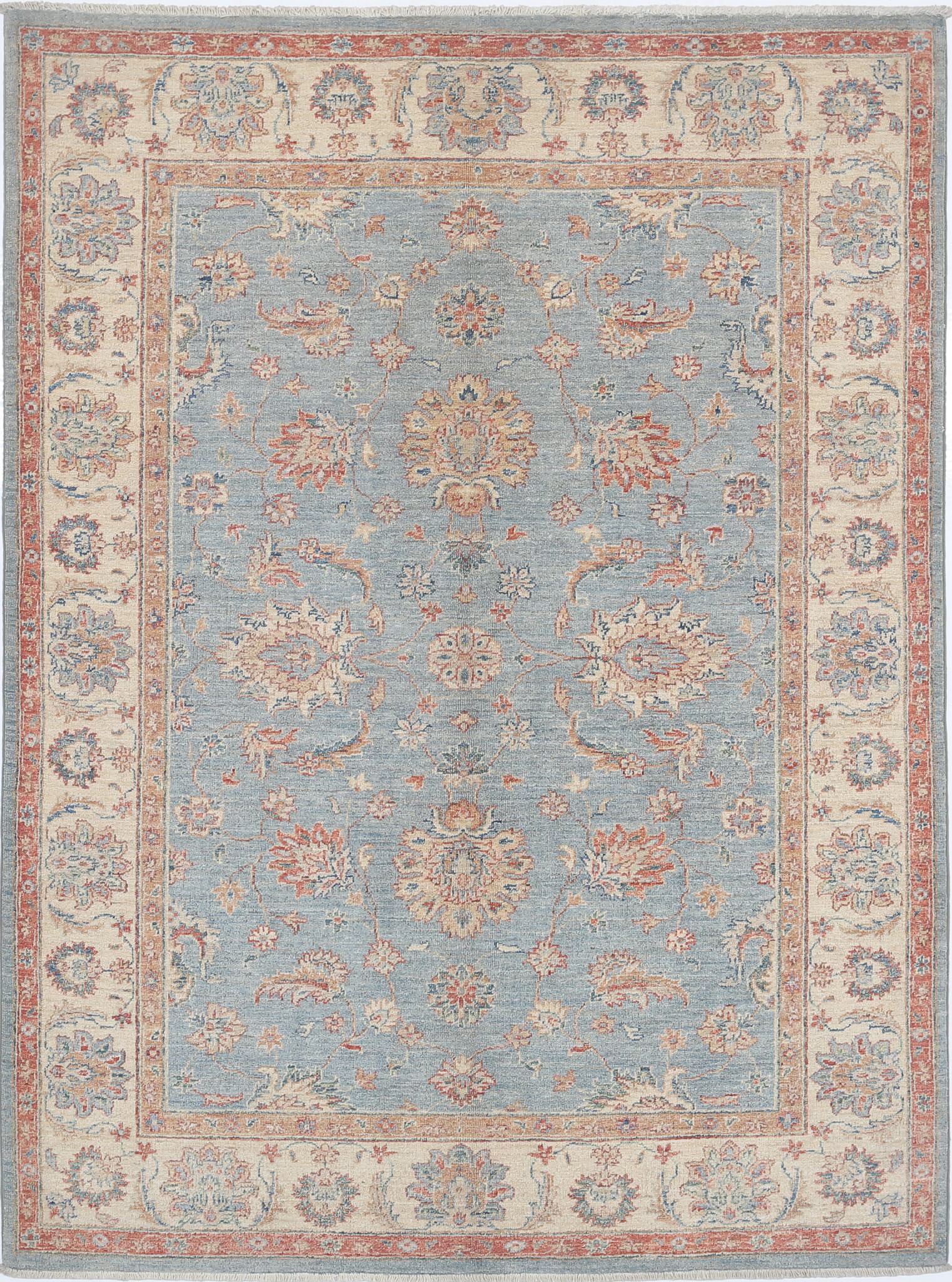 Hand Knotted Ziegler Farhan Wool Rug - 4'11'' x 6'7''
