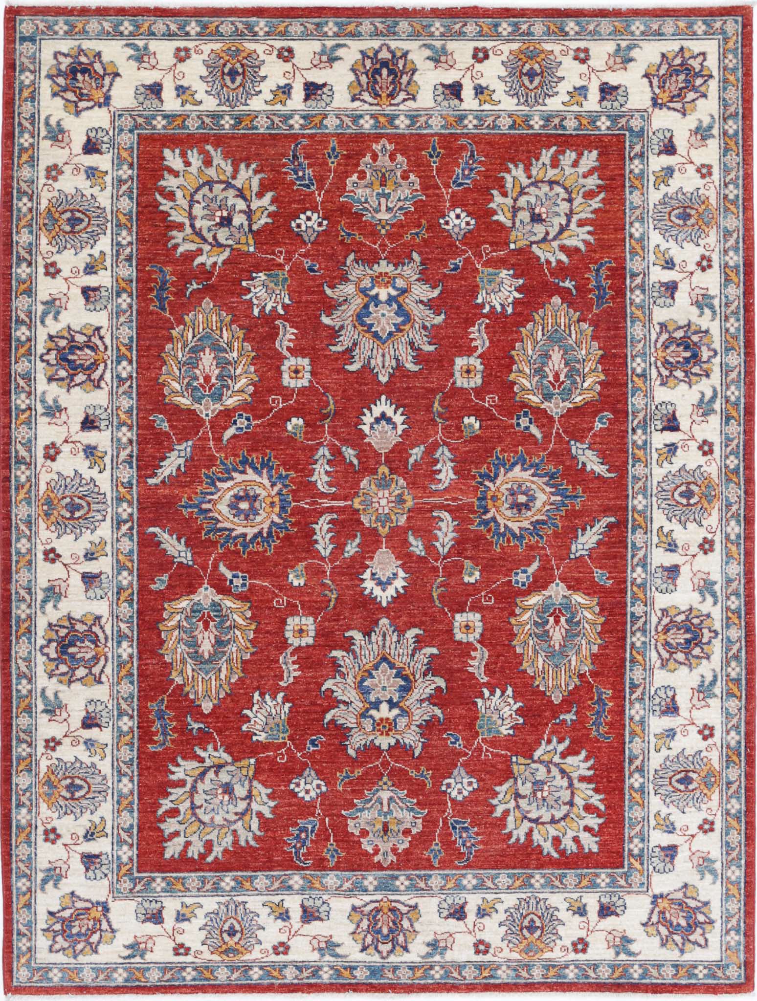 Hand Knotted Ziegler Farhan Wool Rug - 4'10'' x 6'6''