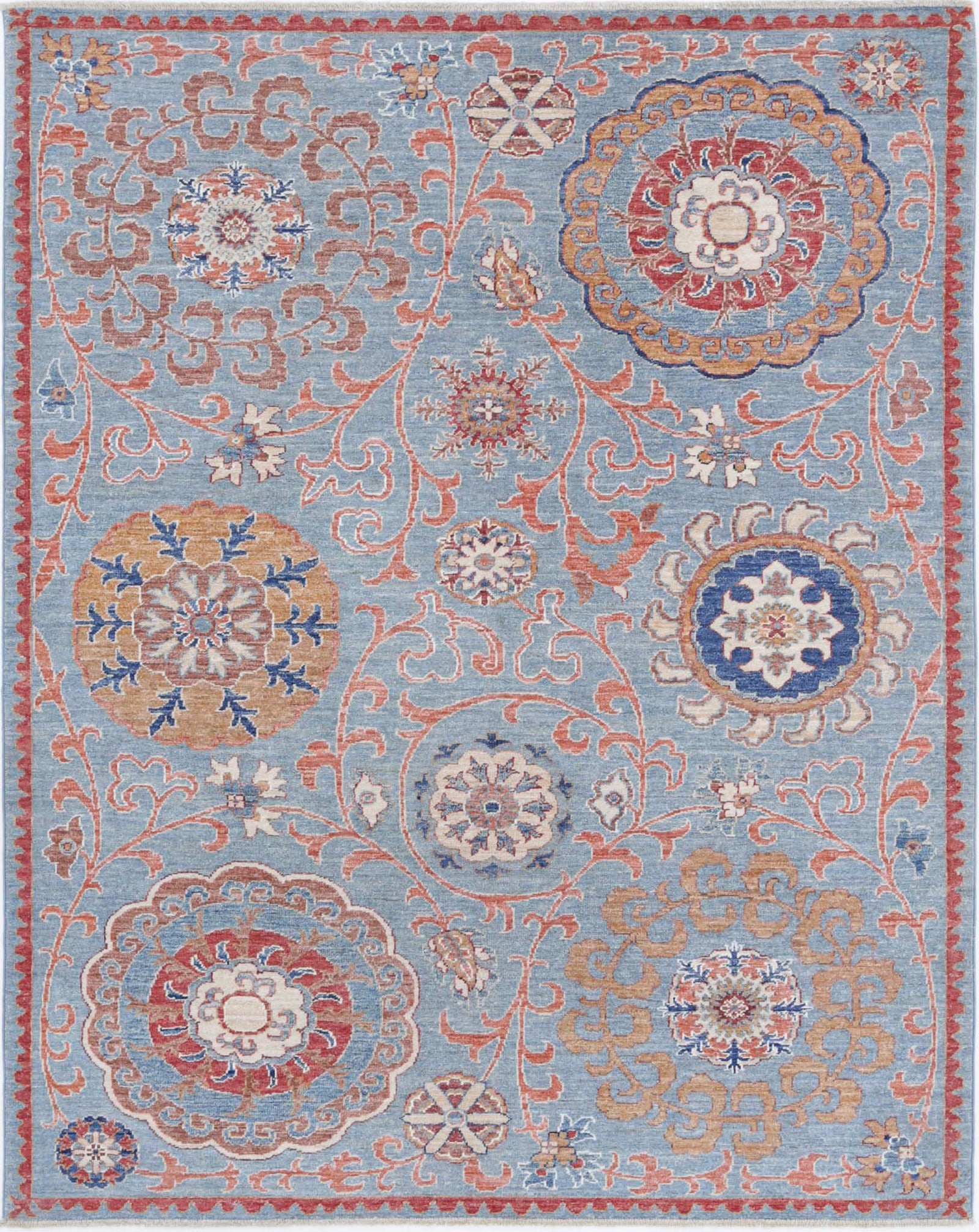 Hand Knotted Ziegler Farhan Wool Rug - 5'0'' x 6'4''