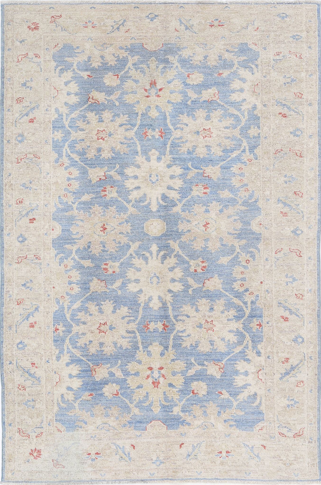 Hand Knotted Ziegler Farhan Wool Rug - 4'2'' x 6'4''