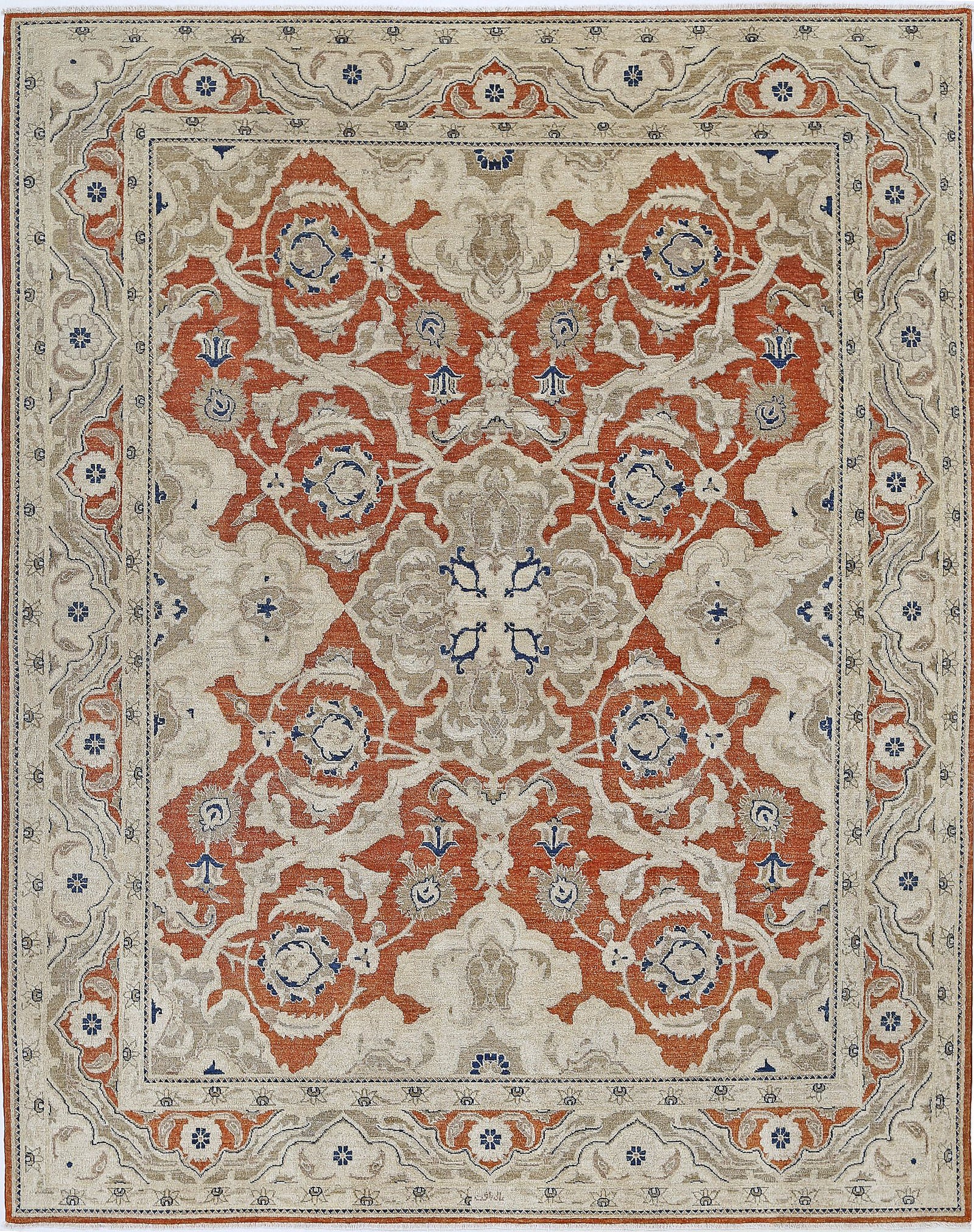 Hand Knotted Ziegler Farhan Wool Rug - 8'0'' x 10'0''