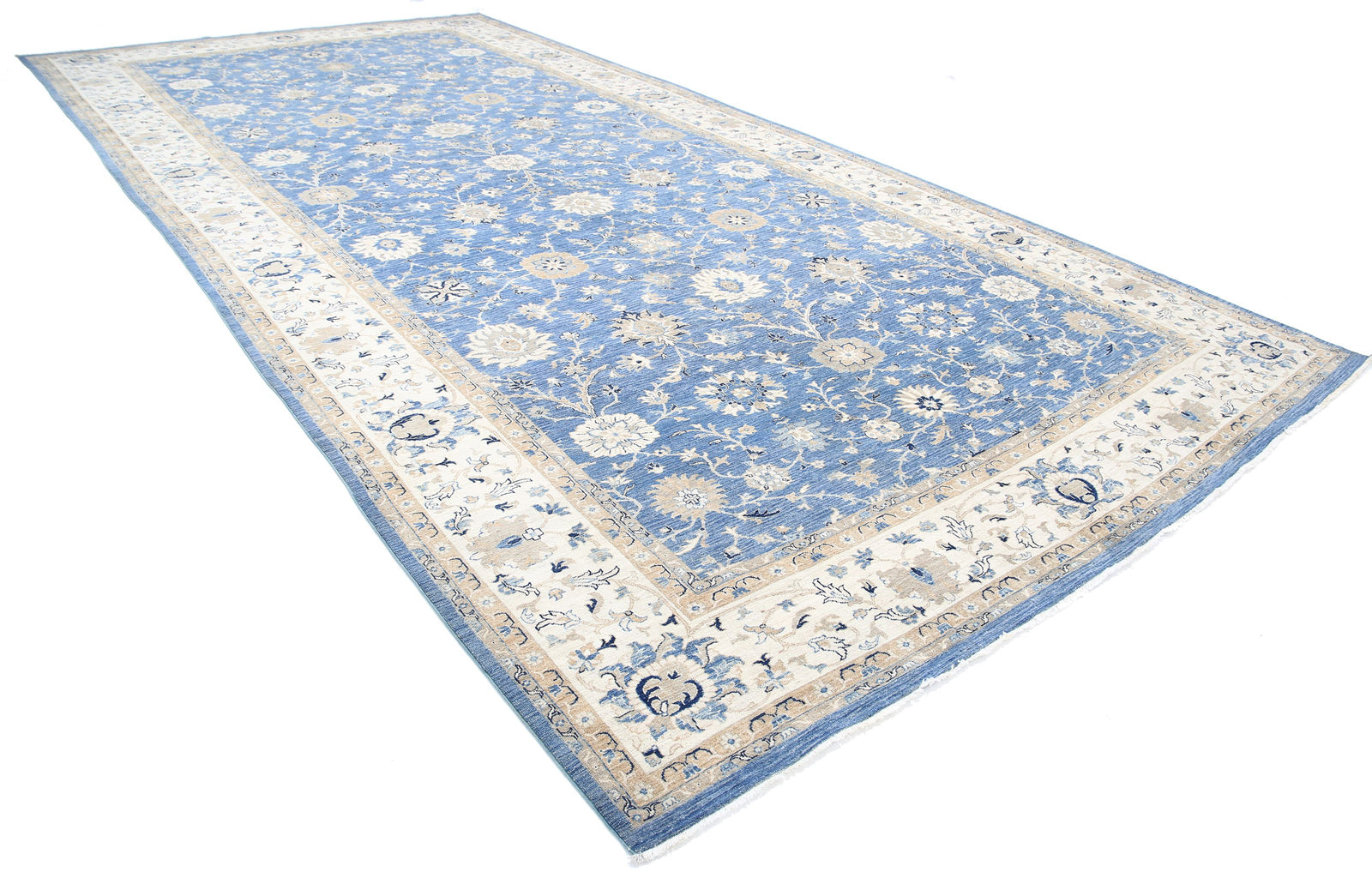 Hand Knotted Ziegler Wool Rug - 9'11'' x 20'8''
