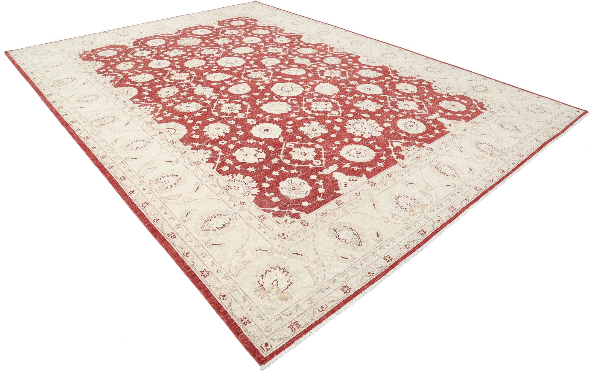 Hand Knotted Ziegler Wool Rug - 9'11'' x 13'8''