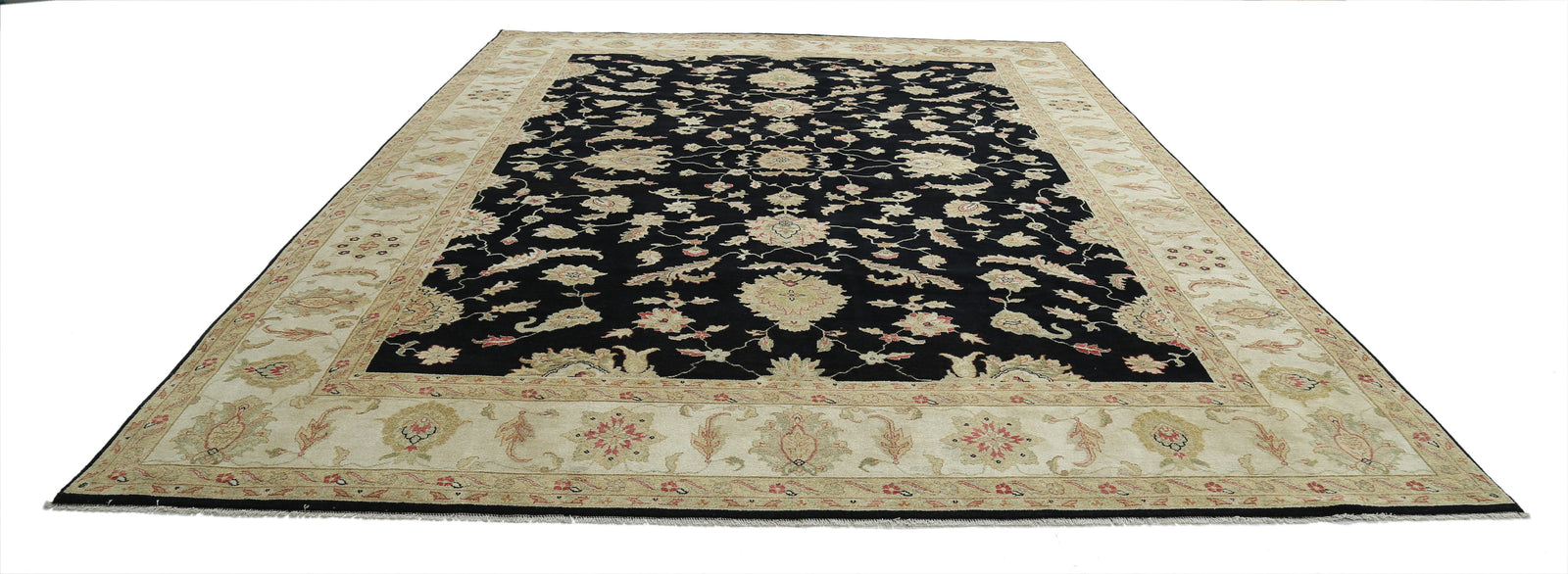 Hand Knotted Ziegler Wool Rug - 9'10'' x 13'6''