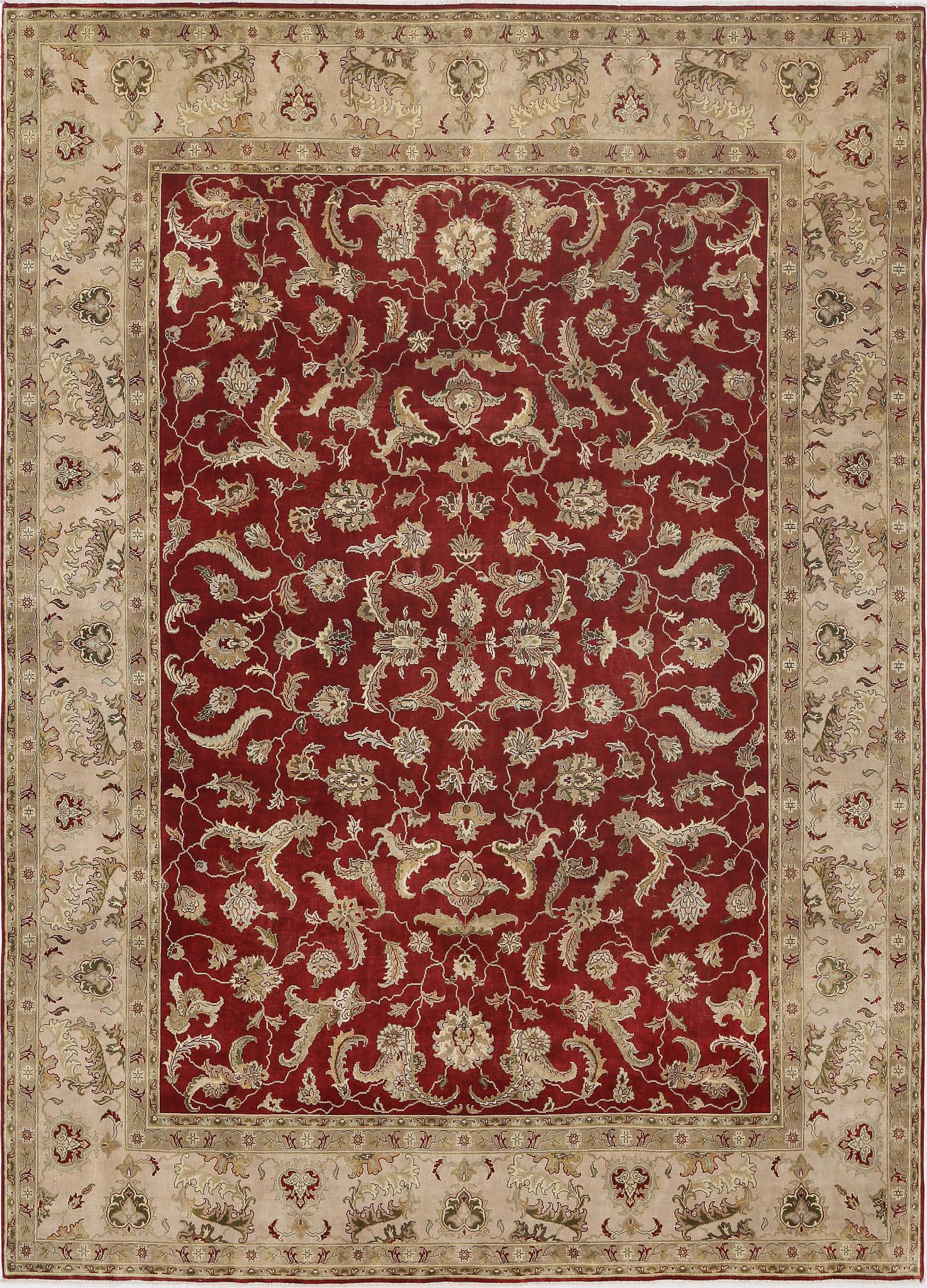 Hand Knotted Ziegler Wool Rug - 9'10'' x 13'8''