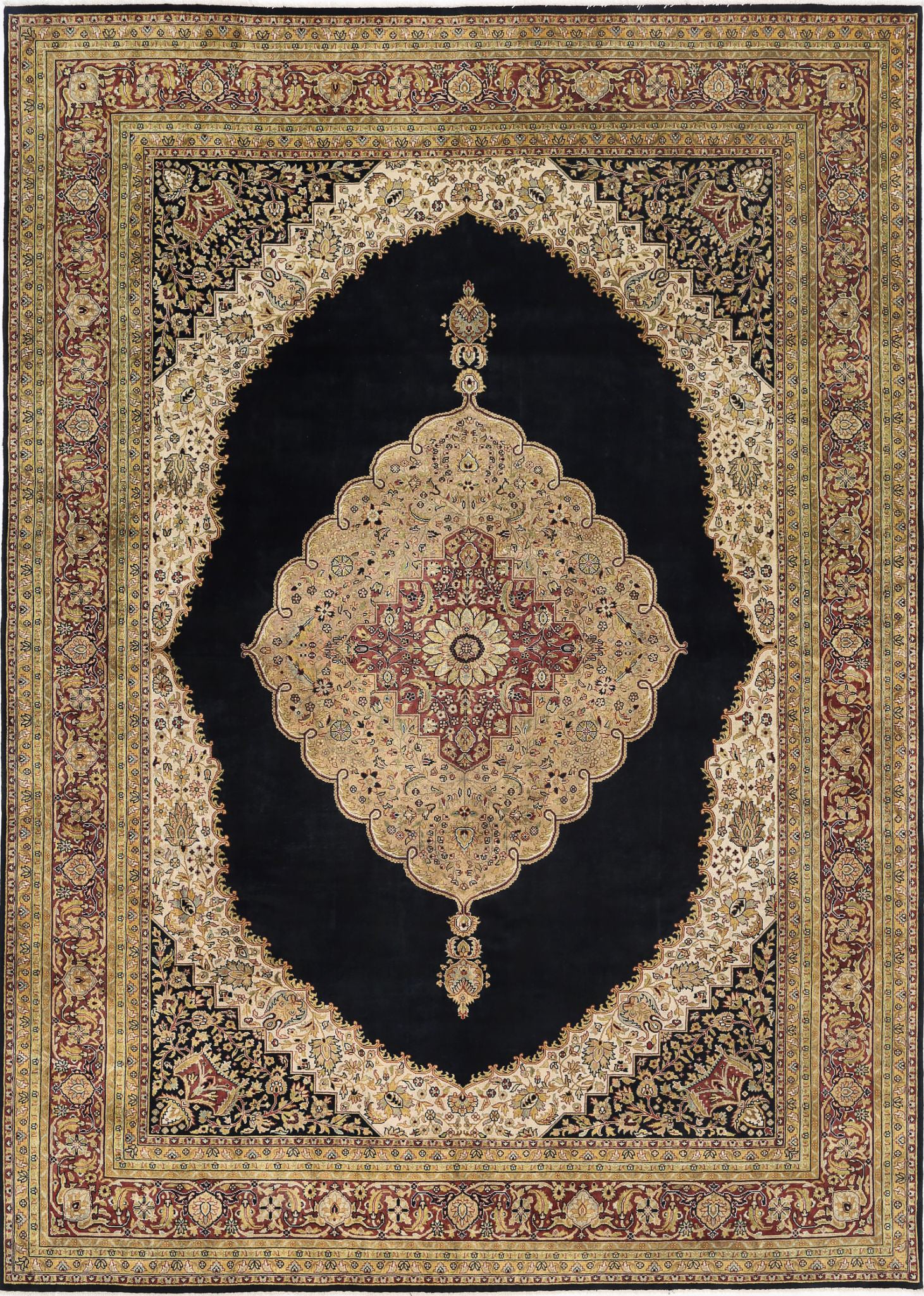 Hand Knotted Ziegler Wool Rug - 9'10'' x 13'7''