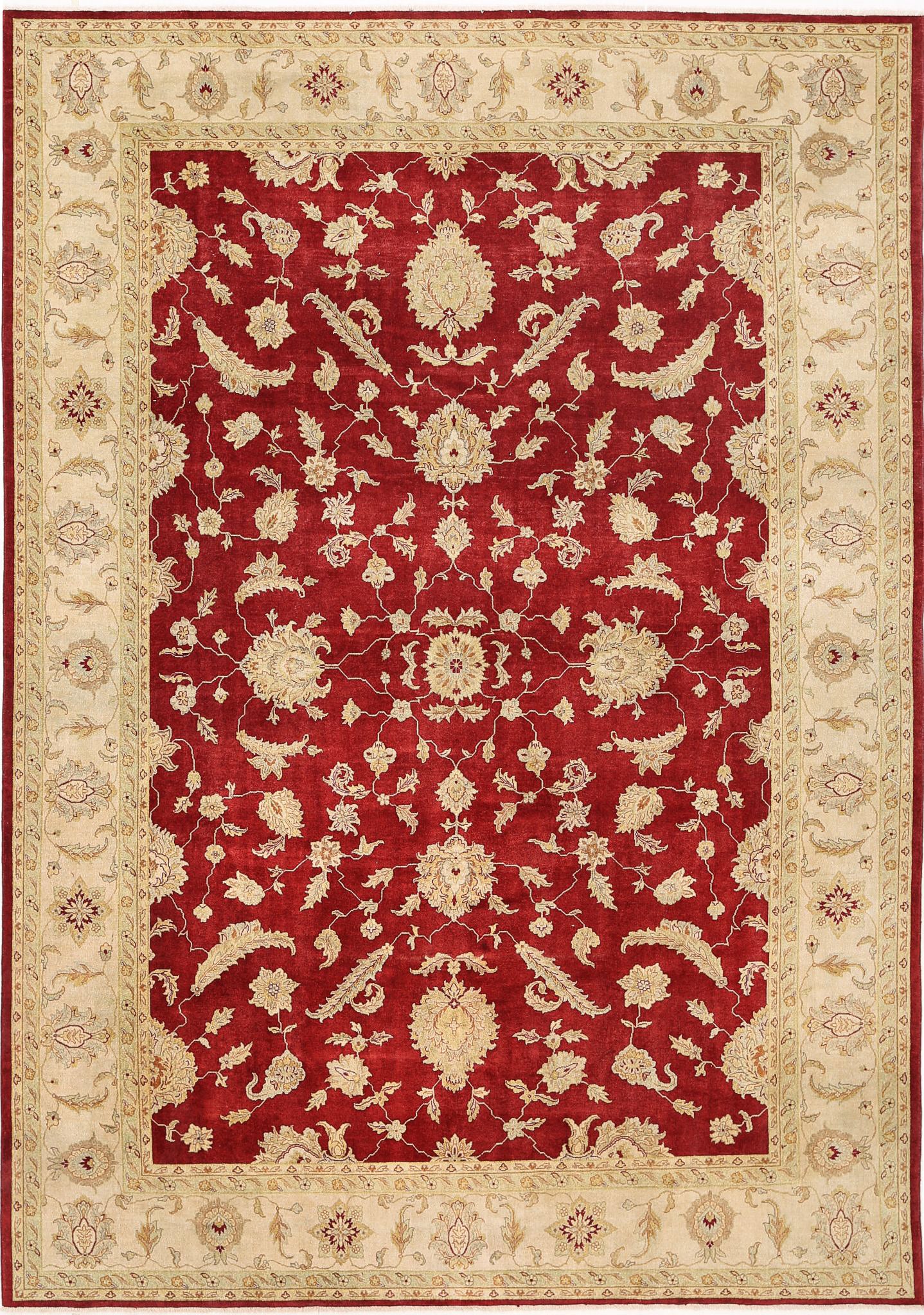 Hand Knotted Ziegler Wool Rug - 9'10'' x 14'0''