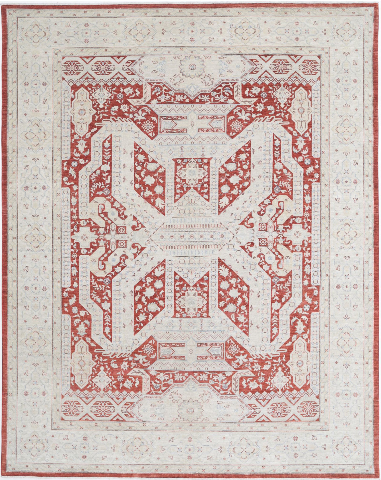 Hand Knotted Fine Ziegler Wool Rug - 8'11'' x 11'5''