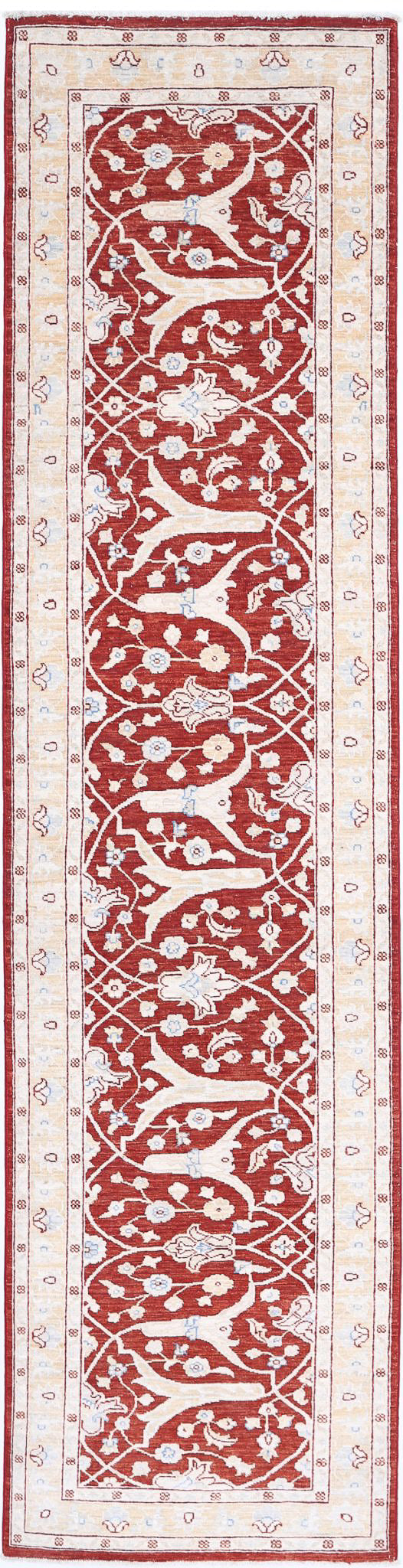 Hand Knotted Fine Ziegler Wool Rug - 2'5'' x 10'0''