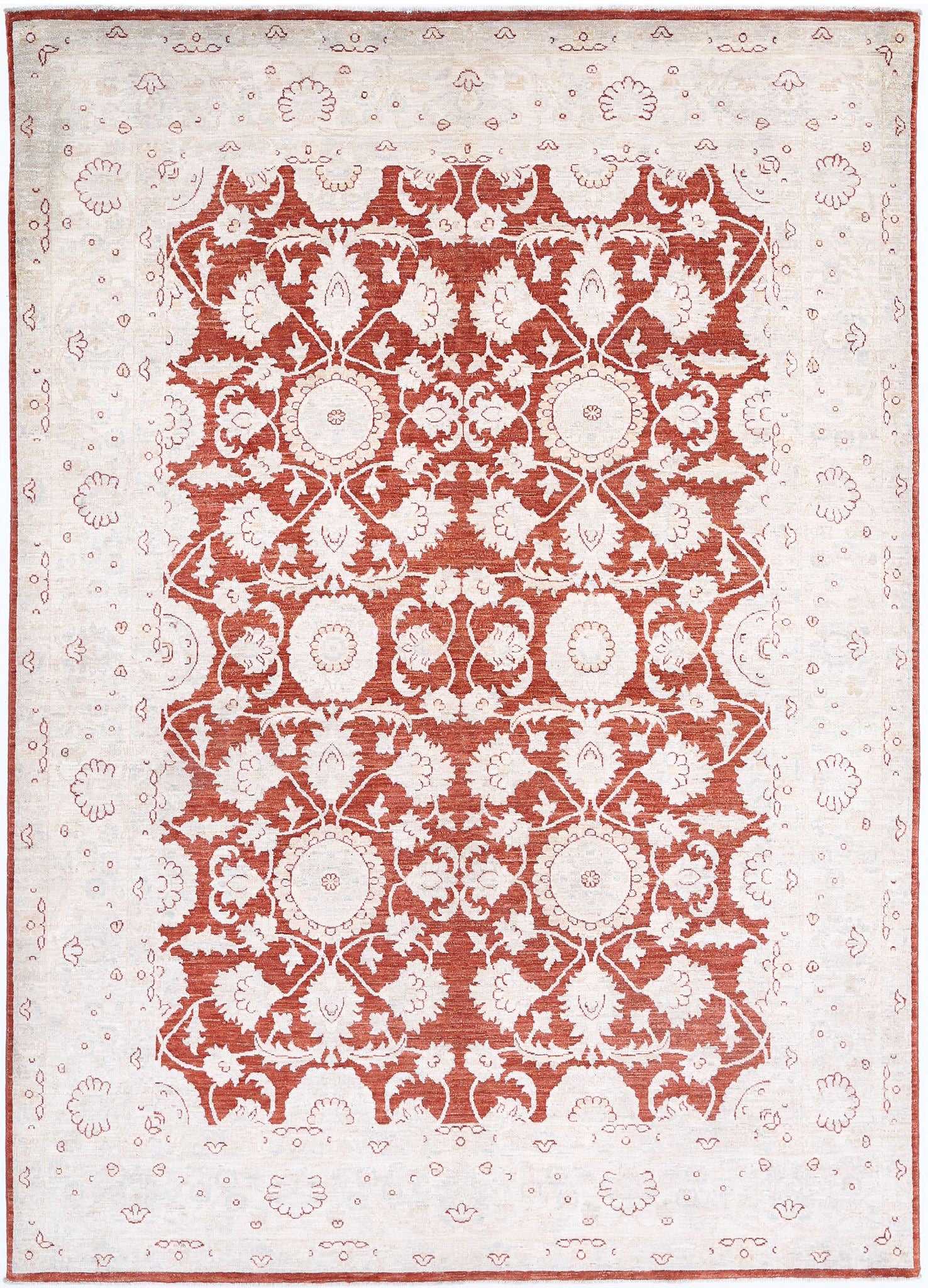 Hand Knotted Fine Ziegler Wool Rug - 6'4'' x 9'0''
