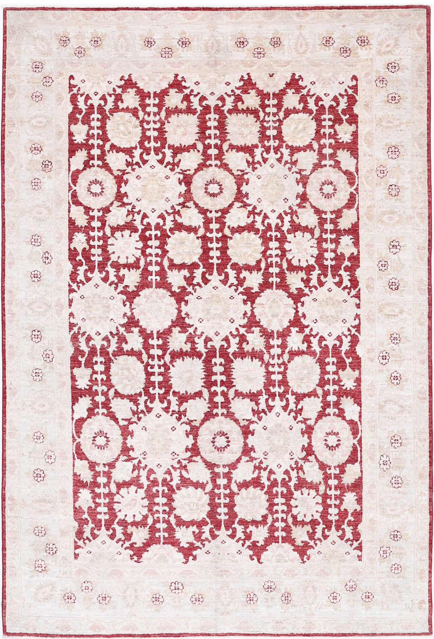 Hand Knotted Fine Ziegler Wool Rug - 5'11'' x 8'8''
