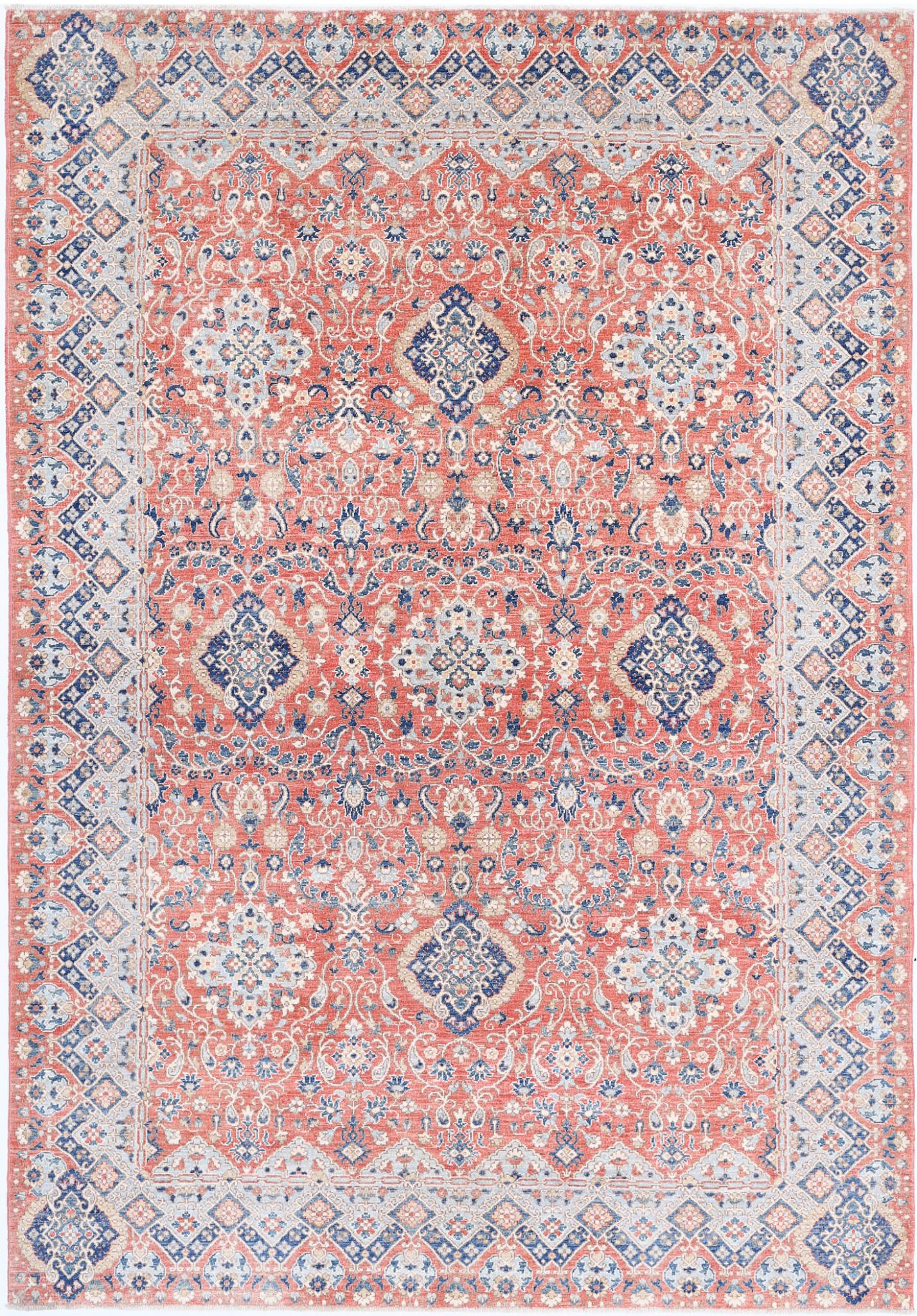 Hand Knotted Fine Ziegler Wool Rug - 5'11'' x 8'10''