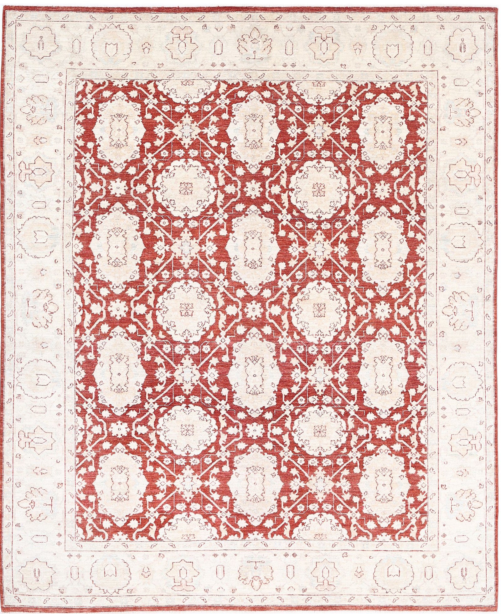Hand Knotted Fine Ziegler Wool Rug - 7'11'' x 9'9''