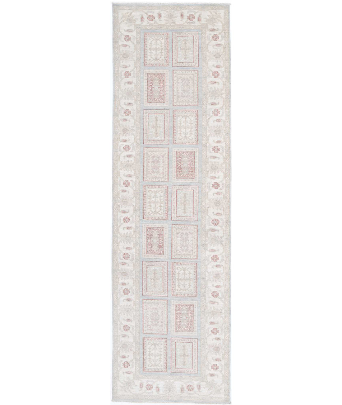 Hand Knotted Bakhtiari Wool Rug - 2'7'' x 9'7'' 2'7'' x 9'7'' (78 X 288) / Blue / Ivory