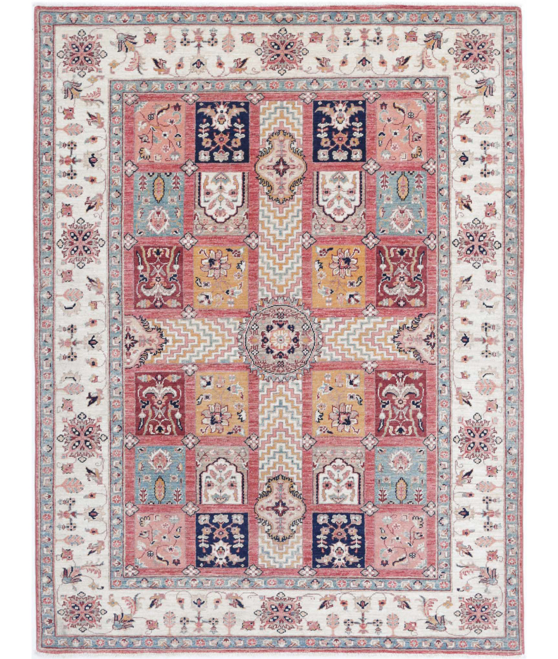 Hand Knotted Bakhtiari Wool Rug - 4'9'' x 6'5''