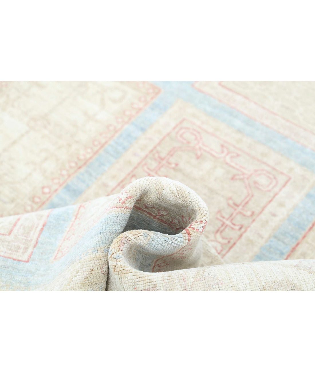 Hand Knotted Bakhtiari Wool Rug - 6'8'' x 9'10'' 6'8'' x 9'10'' (200 X 295) / Blue / Ivory