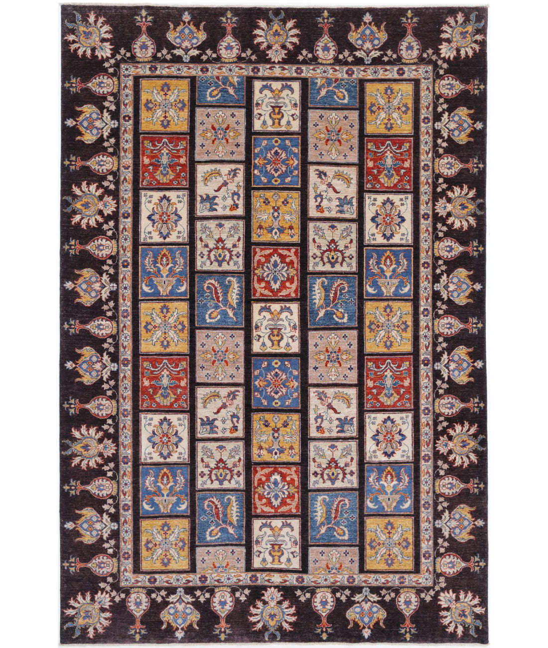 Hand Knotted Bakhtiari Wool Rug - 6&#39;5&#39;&#39; x 9&#39;8&#39;&#39; 6&#39;5&#39;&#39; x 9&#39;8&#39;&#39; (193 X 290) / Brown / Blue