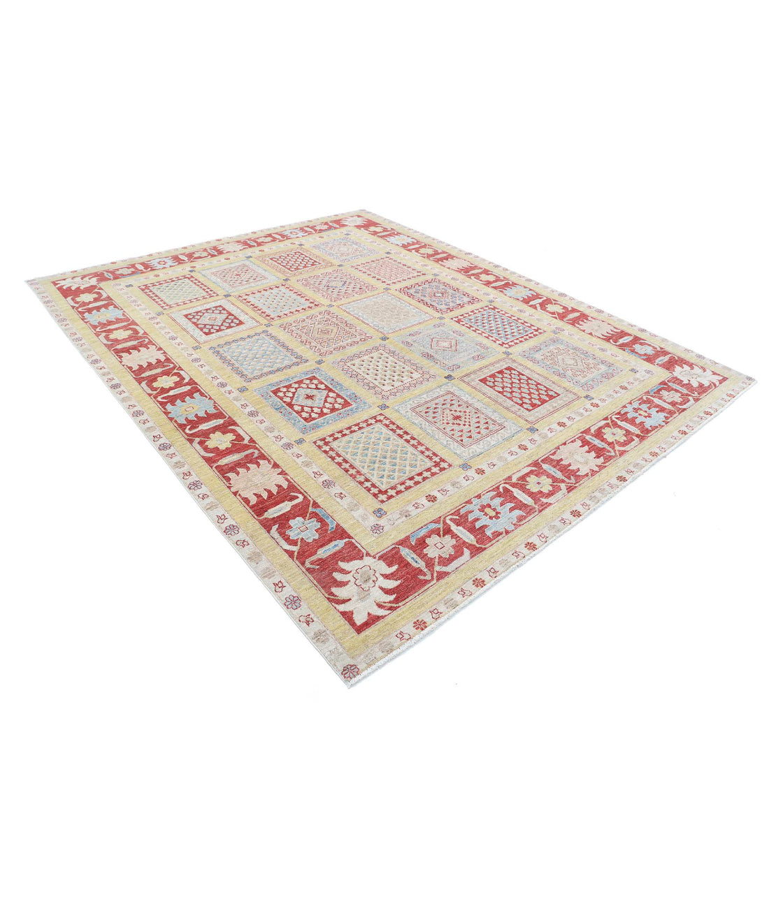 Hand Knotted Bakhtiari Wool Rug - 8'2'' x 10'0'' 8'2'' x 10'0'' (245 X 300) / Gold / Red