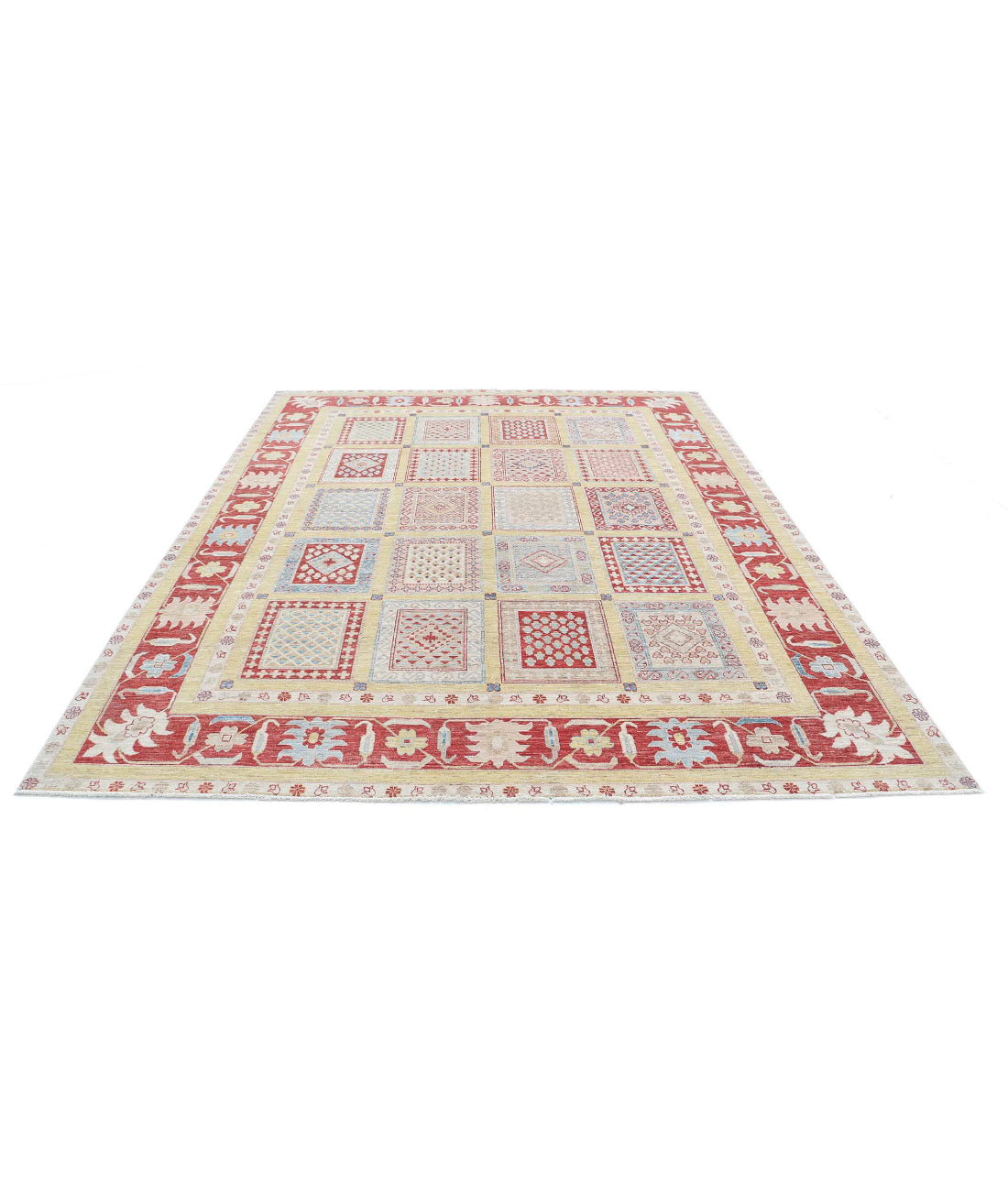 Hand Knotted Bakhtiari Wool Rug - 8'2'' x 10'0'' 8'2'' x 10'0'' (245 X 300) / Gold / Red