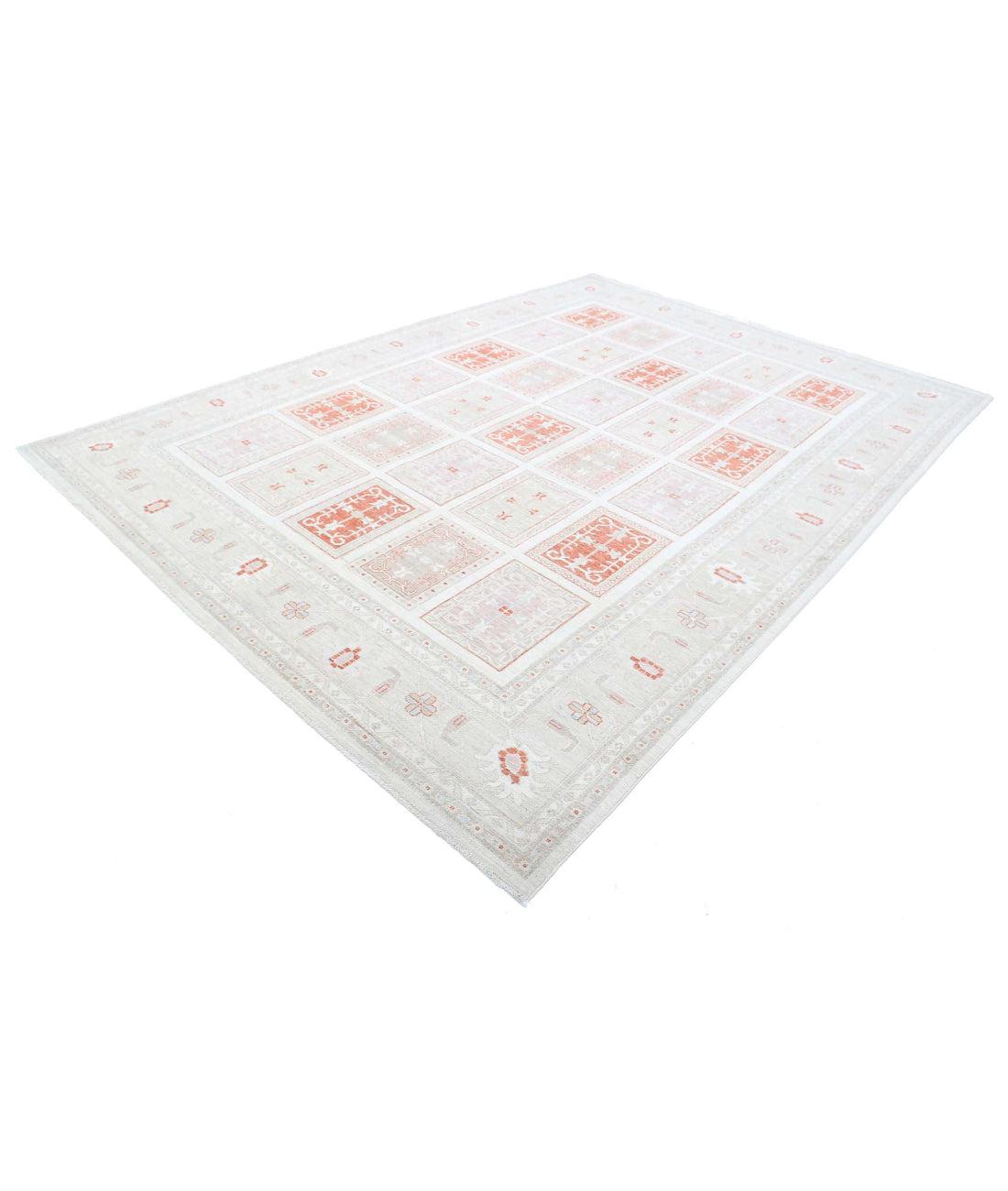 Hand Knotted Bakhtiari Wool Rug - 8'4'' x 11'6'' 8'4'' x 11'6'' (250 X 345) / Ivory / Grey