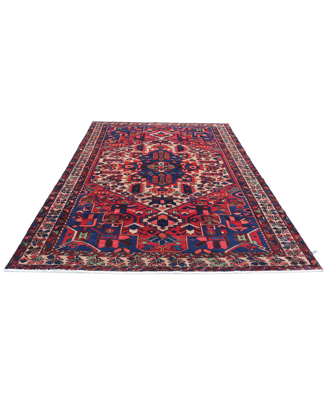Hand Knotted Persian Bakhtiari Wool Rug - 6'7'' x 10'2'' 6'7'' x 10'2'' (198 X 305) / Red / Ivory