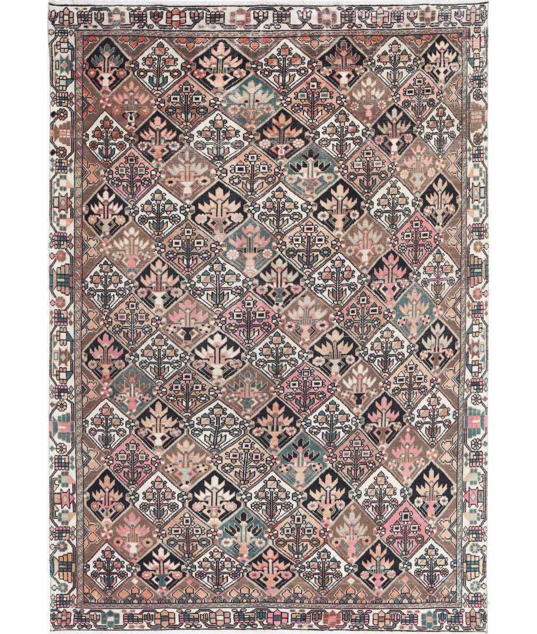Hand Knotted Vintage Wool Rug - 6'7'' x 9'6''