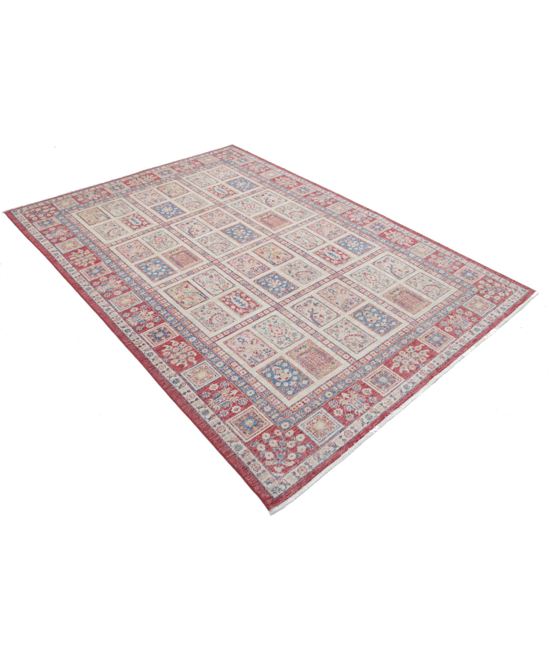 Hand Knotted Bakhtiari Wool Rug - 5'6'' x 7'10'' 5'6'' x 7'10'' (165 X 235) / Multi / Red