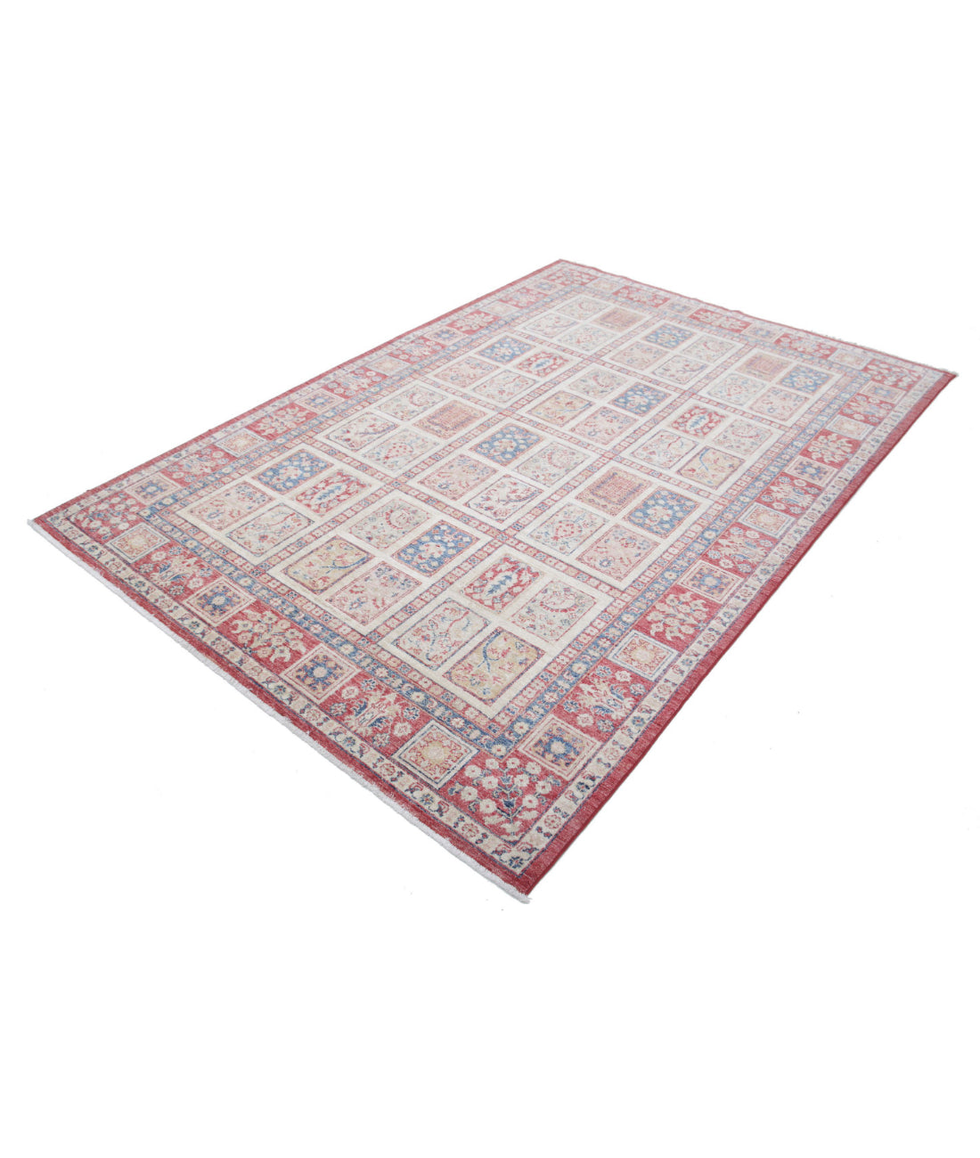 Hand Knotted Bakhtiari Wool Rug - 5'6'' x 7'10'' 5'6'' x 7'10'' (165 X 235) / Multi / Red
