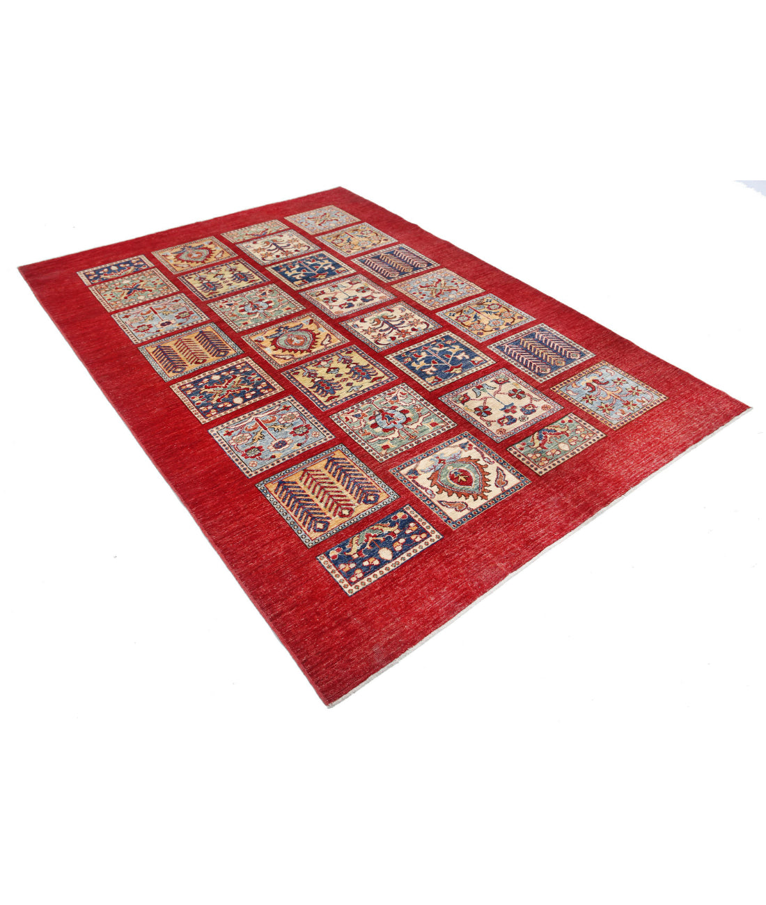 Hand Knotted Bakhtiari Wool Rug - 5'9'' x 8'0'' 5'9'' x 8'0'' (173 X 240) / Red / Red