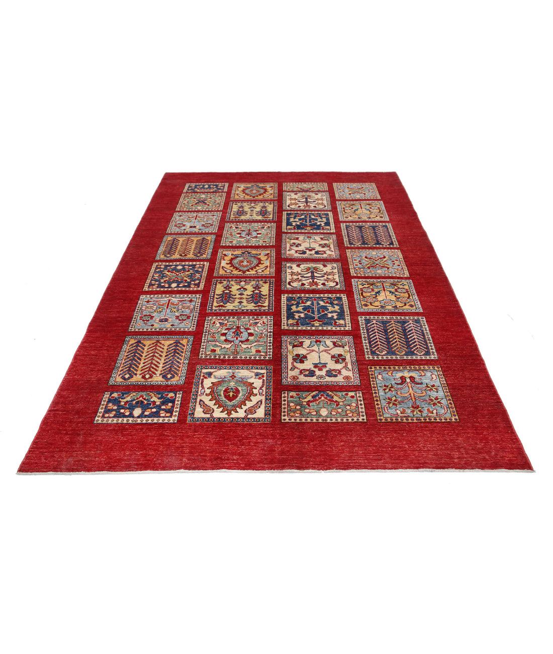 Hand Knotted Bakhtiari Wool Rug - 5'9'' x 8'0'' 5'9'' x 8'0'' (173 X 240) / Red / Red