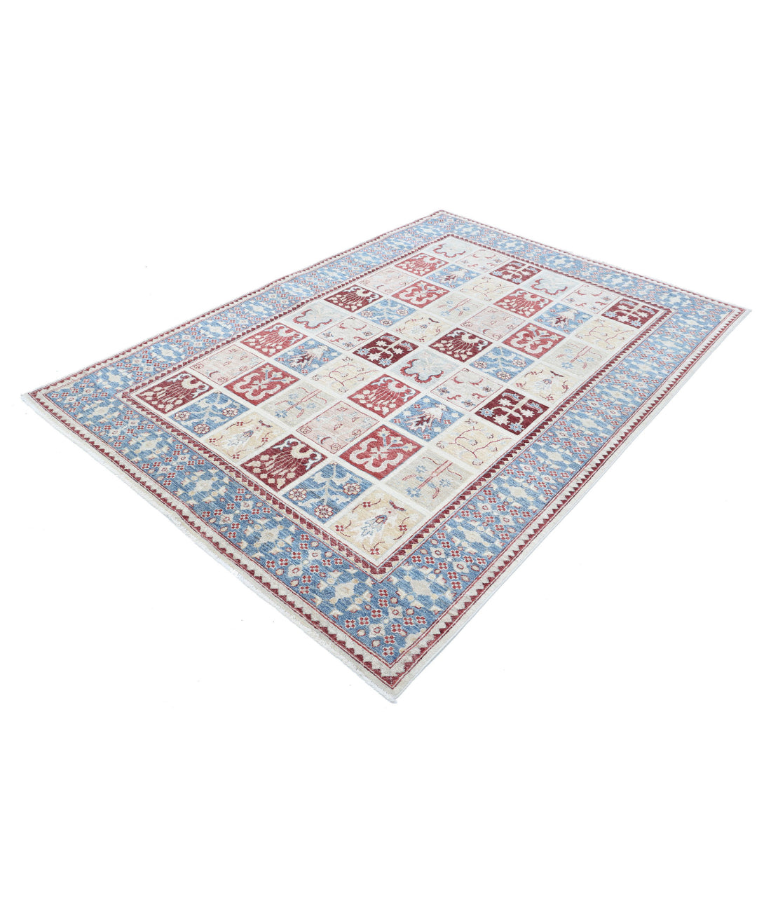 Hand Knotted Bakhtiari Wool Rug - 5'6'' x 7'7'' 5'6'' x 7'7'' (165 X 228) / Multi / Grey