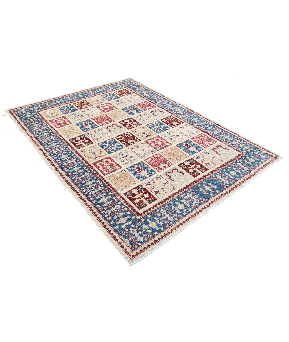 Hand Knotted Bakhtiari Wool Rug - 5'7'' x 7'6'' 5'7'' x 7'6'' (168 X 225) / Multi / Grey