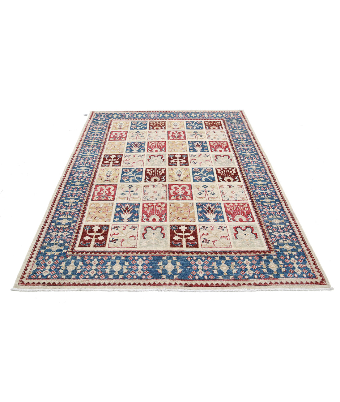Hand Knotted Bakhtiari Wool Rug - 5'7'' x 7'6'' 5'7'' x 7'6'' (168 X 225) / Multi / Grey