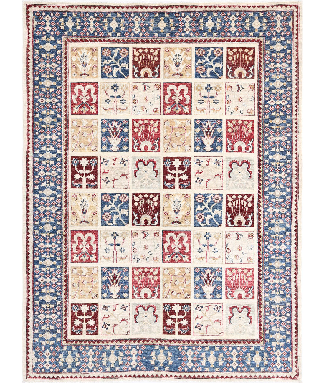 Hand Knotted Bakhtiari Wool Rug - 5'7'' x 7'6'' 5'7'' x 7'6'' (168 X 225) / Multi / Grey