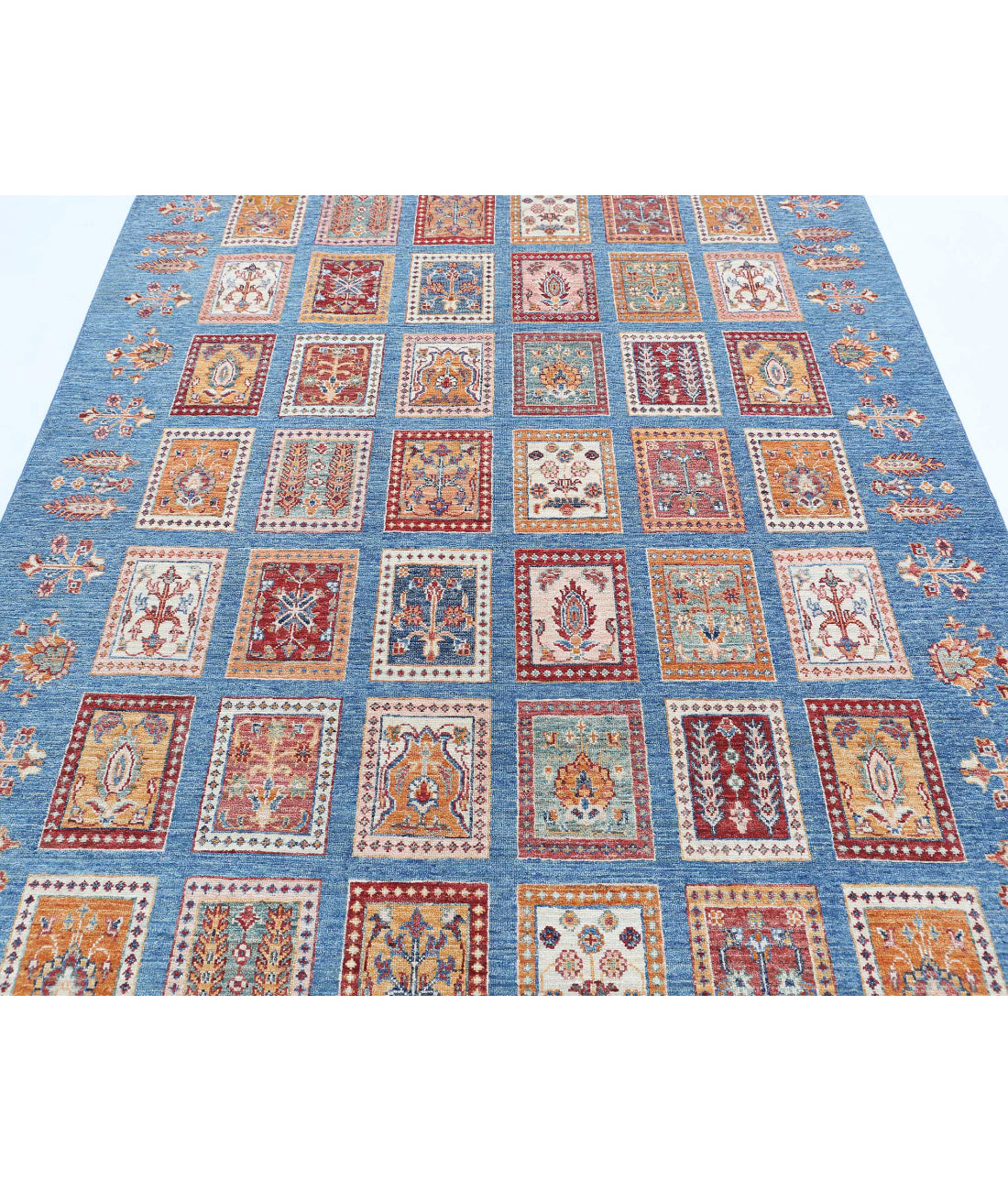Hand Knotted Bakhtiari Wool Rug - 5'8'' x 7'8'' 5'8'' x 7'8'' (170 X 230) / Blue / Blue