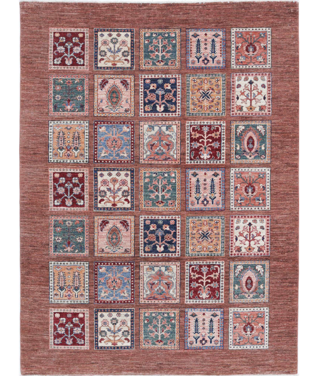 Hand Knotted Bakhtiari Wool Rug - 4'10'' x 6'6''