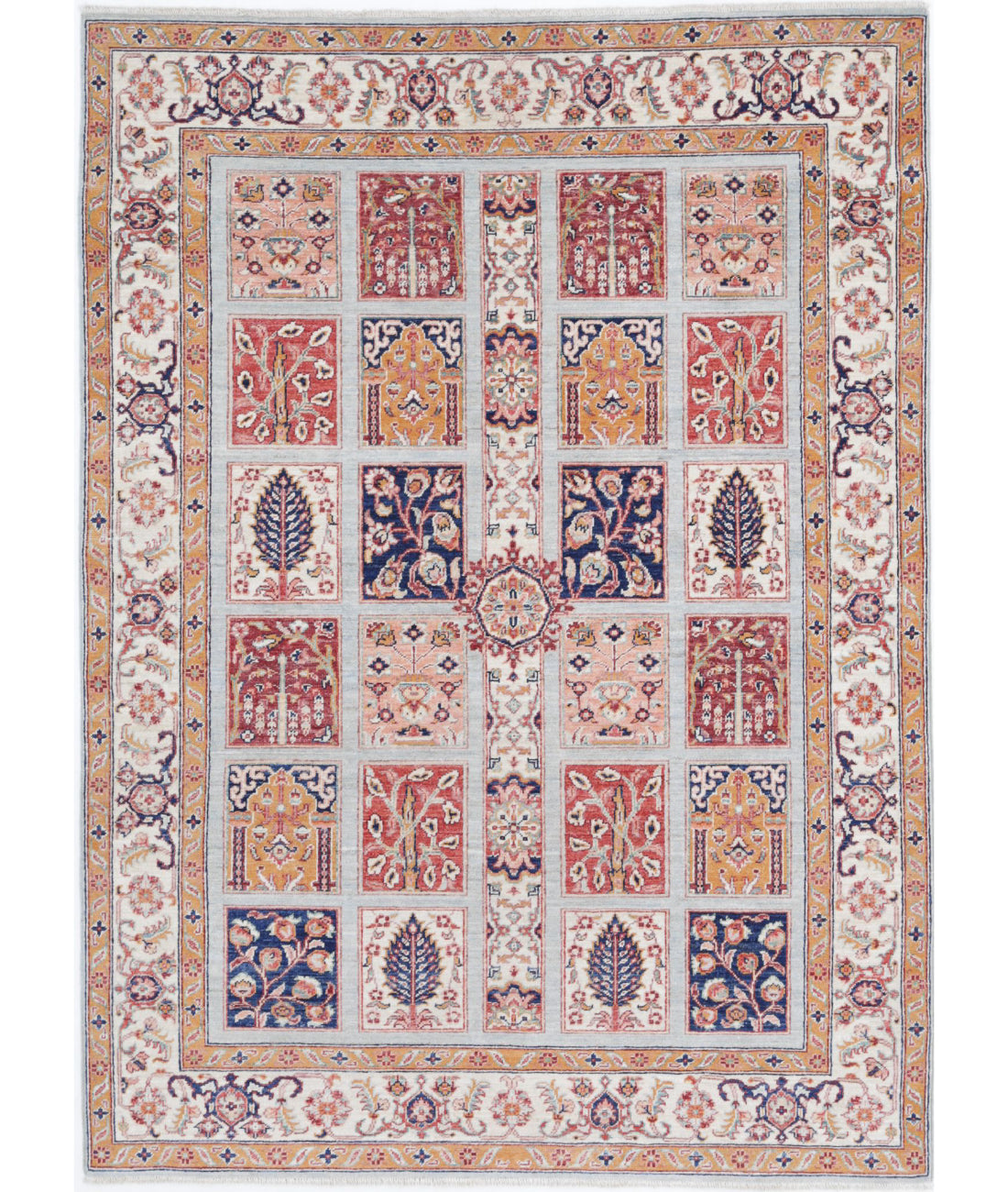 Hand Knotted Bakhtiari Wool Rug - 4'9'' x 6'5''