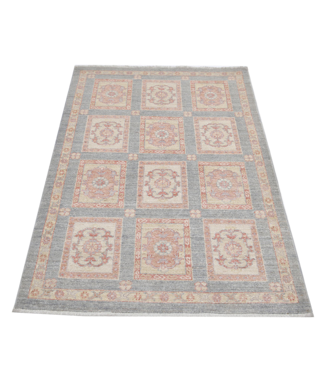 Hand Knotted Bakhtiari Wool Rug - 3'2'' x 4'9'' 3'2'' x 4'9'' (95 X 143) / Grey / Grey