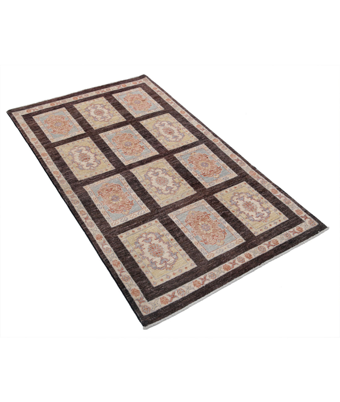 Hand Knotted Bakhtiari Wool Rug - 3'0'' x 5'2'' 3'0'' x 5'2'' (90 X 155) / Brown / Brown
