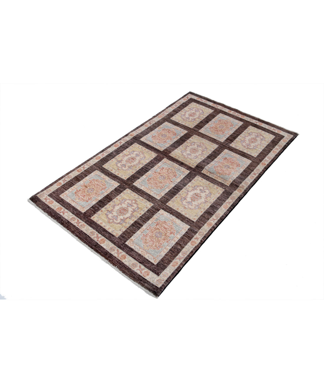 Hand Knotted Bakhtiari Wool Rug - 3'0'' x 5'2'' 3'0'' x 5'2'' (90 X 155) / Brown / Brown