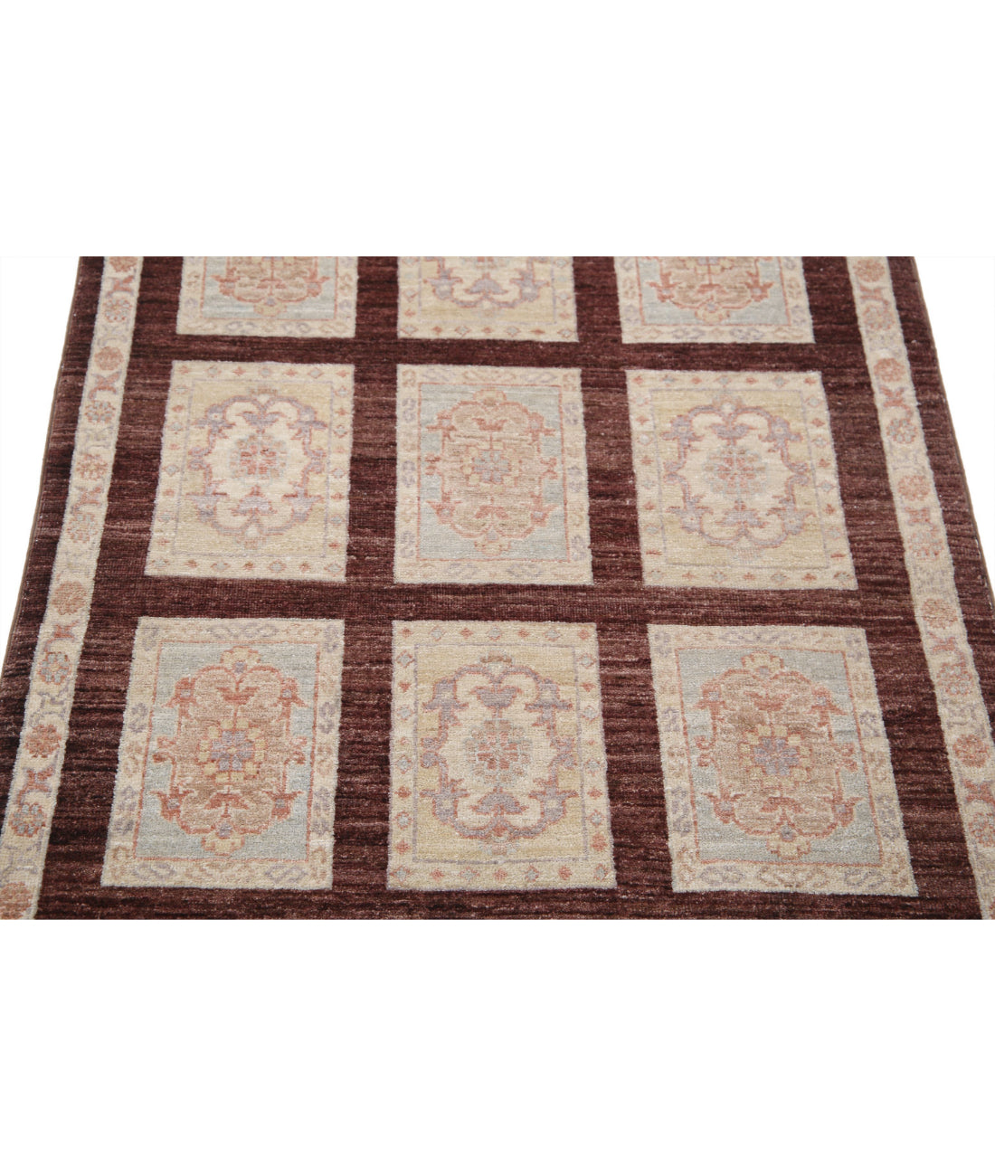 Hand Knotted Bakhtiari Wool Rug - 3'0'' x 5'0'' 3'0'' x 5'0'' (90 X 150) / Brown / Brown