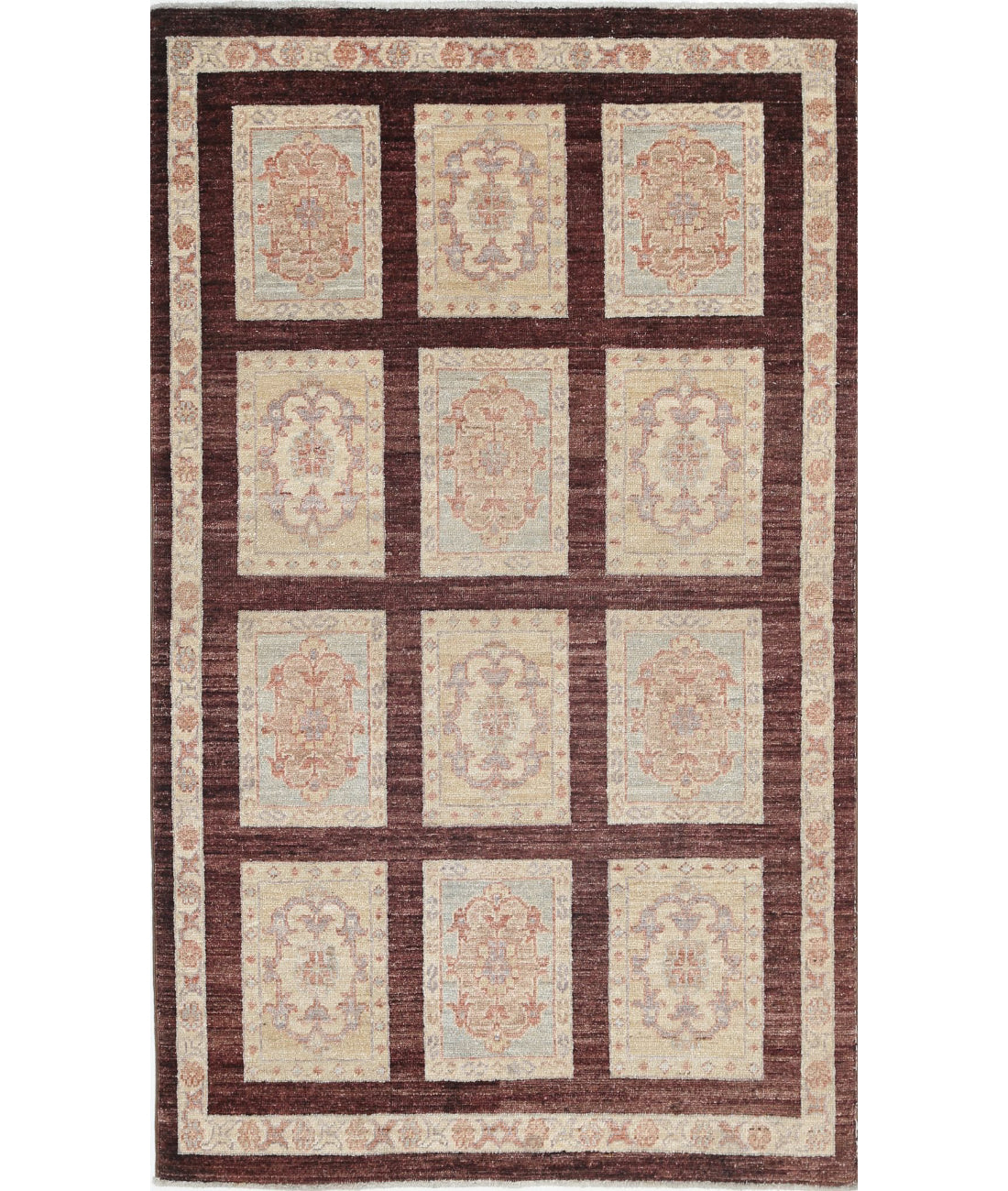 Hand Knotted Bakhtiari Wool Rug - 3'0'' x 5'0'' 3'0'' x 5'0'' (90 X 150) / Brown / Brown