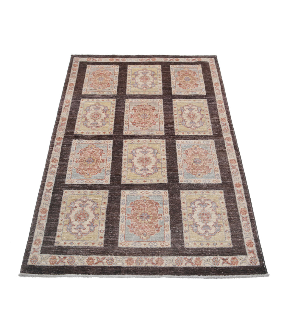 Hand Knotted Bakhtiari Wool Rug - 3'0'' x 4'11'' 3'0'' x 4'11'' (90 X 148) / Brown / Brown