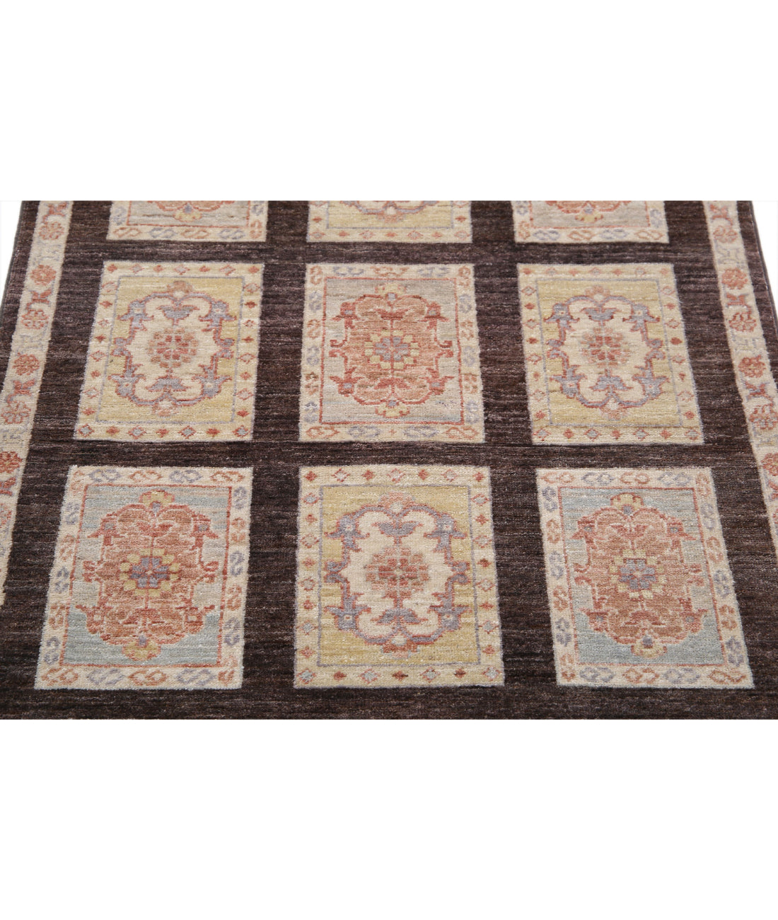 Hand Knotted Bakhtiari Wool Rug - 3'0'' x 4'11'' 3'0'' x 4'11'' (90 X 148) / Brown / Brown