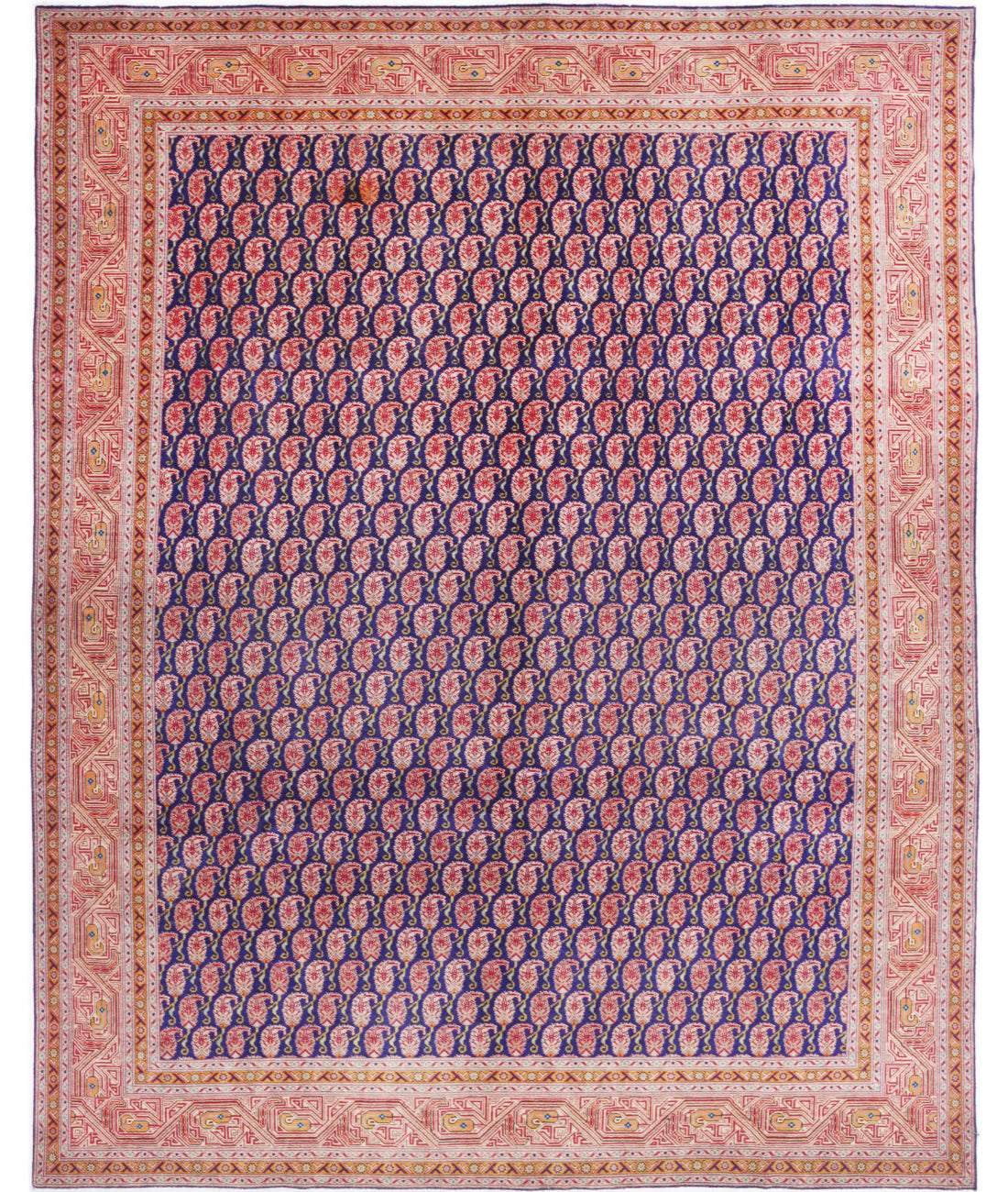 Hand Knotted Oriental Mir Saraband Wool Rug - 9'10'' x 12'7''