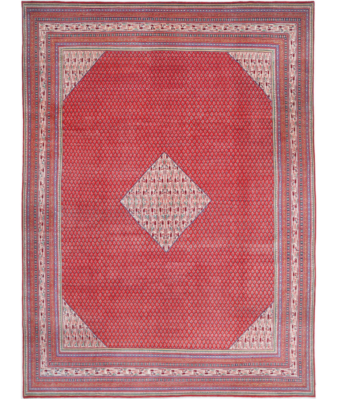 Hand Knotted Oriental Mir Saraband Wool Rug - 10'2'' x 13'9''