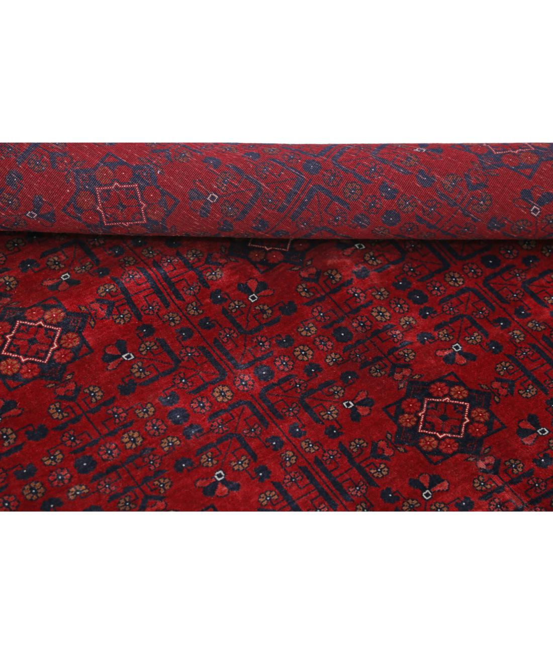 Hand Knotted Afghan Beljik Wool Rug - 5'7'' x 7'6'' 5' 7" X 7' 6" (170 X 229) / Red / Blue