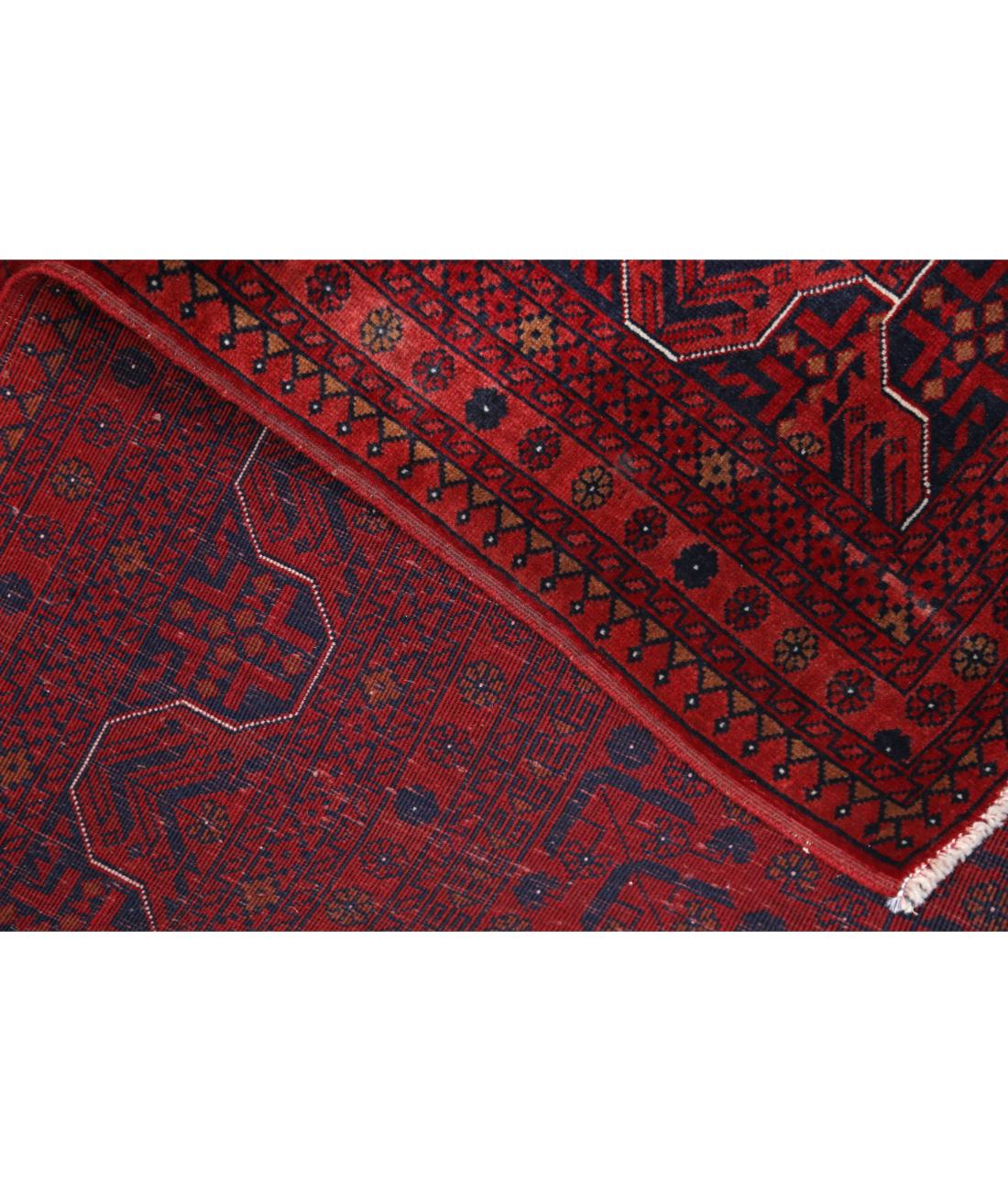 Hand Knotted Afghan Beljik Wool Rug - 5'7'' x 7'6'' 5' 7" X 7' 6" (170 X 229) / Red / Blue