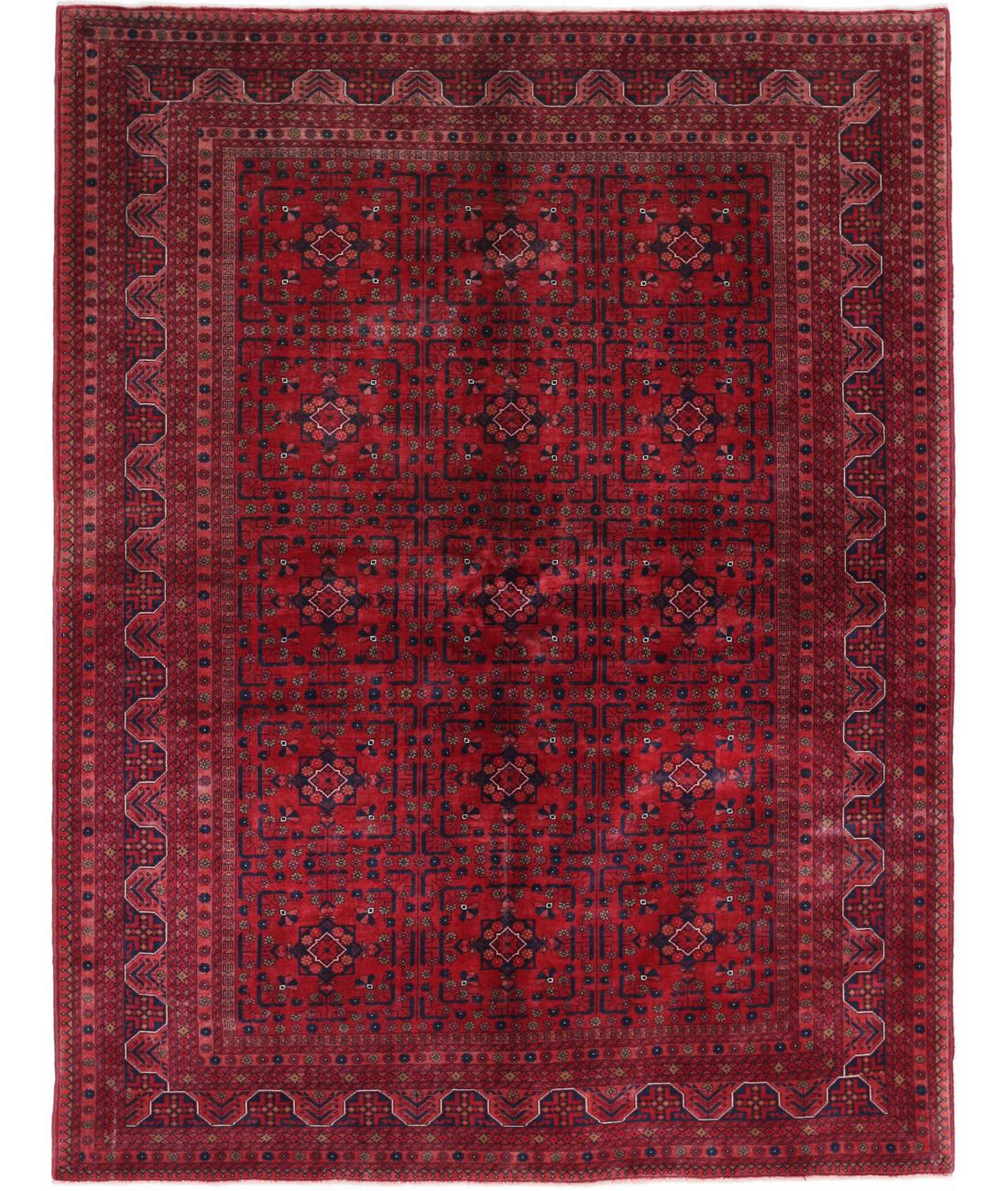 Hand Knotted Afghan Beljik Wool Rug - 5&#39;7&#39;&#39; x 7&#39;6&#39;&#39; 5&#39; 7&quot; X 7&#39; 6&quot; (170 X 229) / Red / Blue