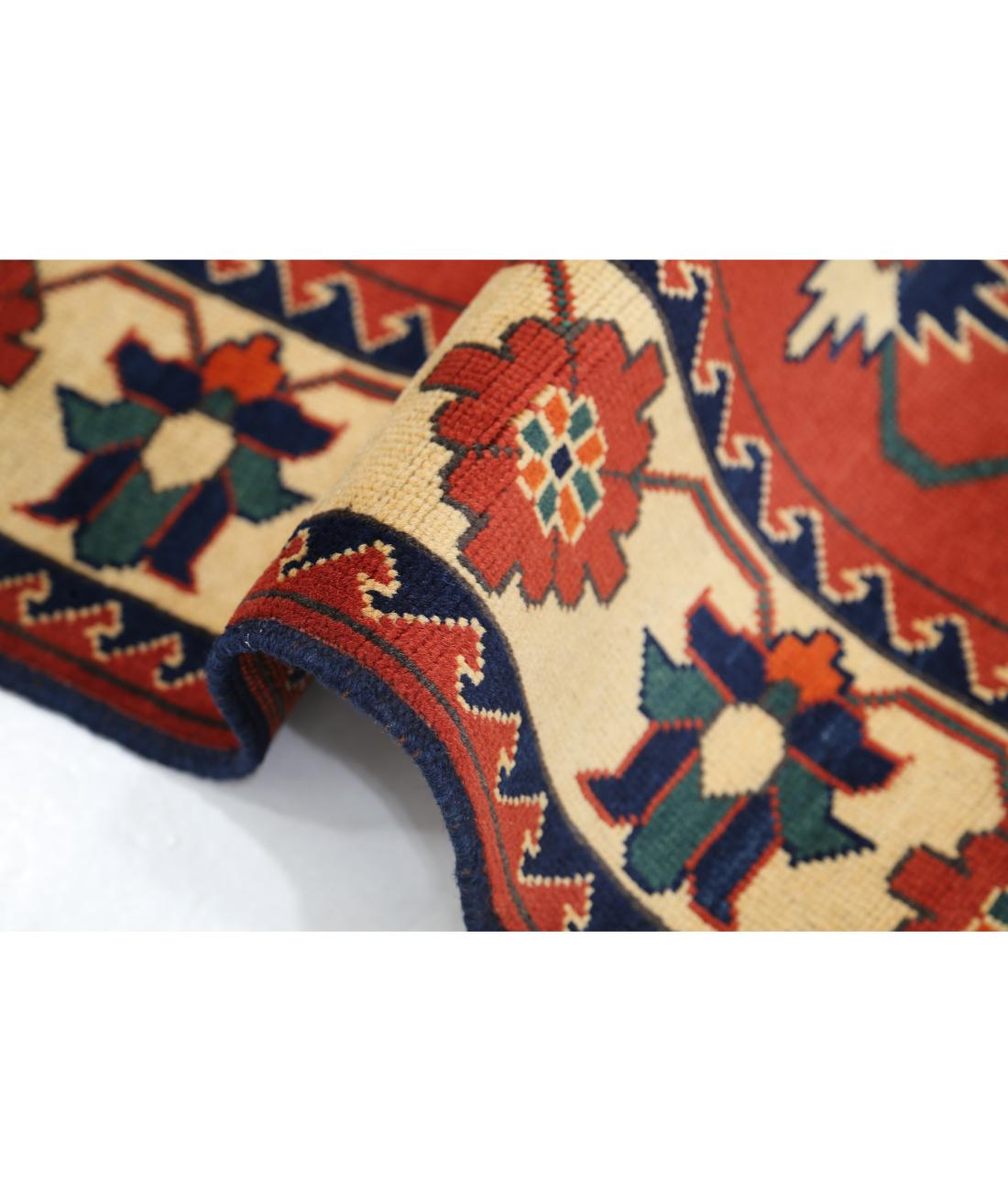 Hand Knotted Afghan Karghai Wool Rug - 4'10'' x 6'3'' 4' 10" X 6' 3" (147 X 191) / Rust / Beige
